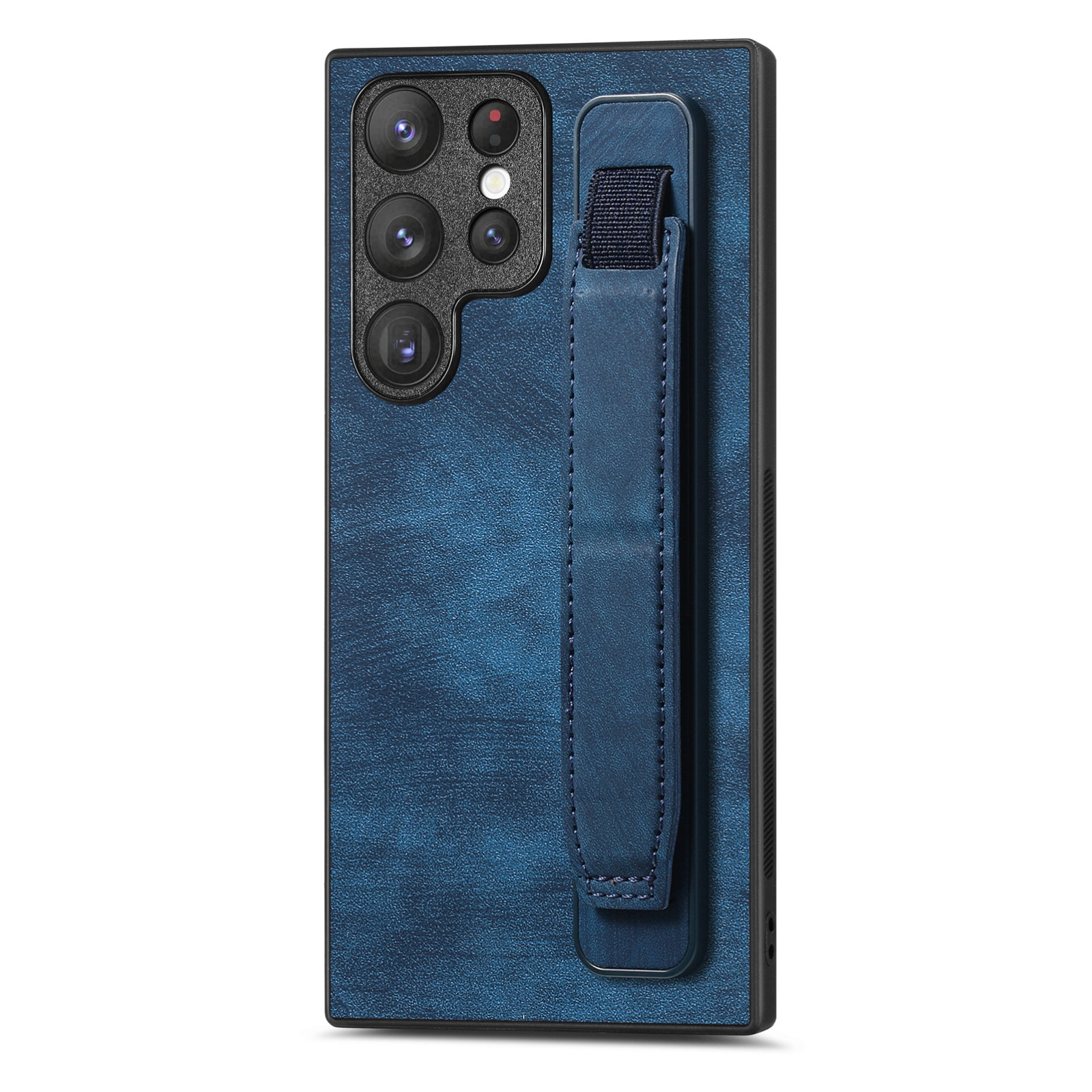 For Samsung Galaxy S23 Ultra 5G Retro Wristband Holder Leather Back Phone Case(Blue) For Samsung Galaxy S23 Ultra 5G Retro Wristband Holder Leather Back Phone Case(Blue)