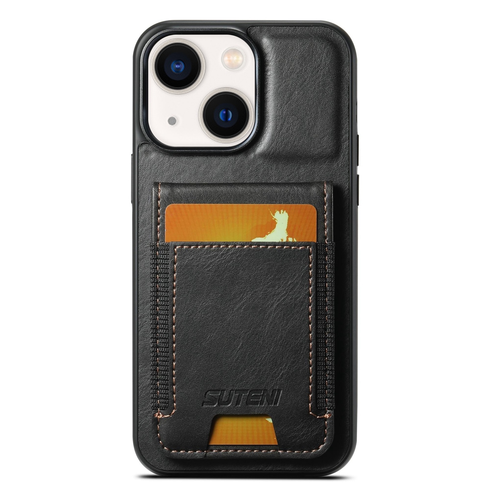 For iPhone 14 Suteni H03 Oil Wax Leather Wallet Stand Back Phone Case(Black) For iPhone 14 Suteni H03 Oil Wax Leather Wallet Stand Back Phone Case(Black)