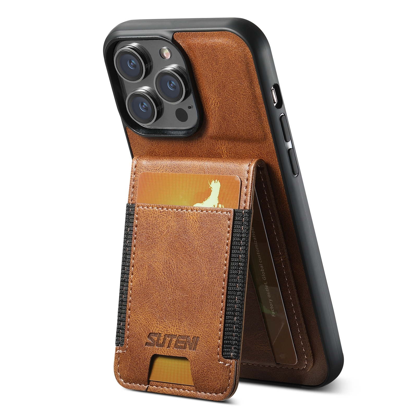 For iPhone 16 Pro Suteni H03 Oil Wax Leather Wallet Stand Back Phone Case(Brown) For iPhone 16 Pro Suteni H03 Oil Wax Leather Wallet Stand Back Phone Case(Brown)