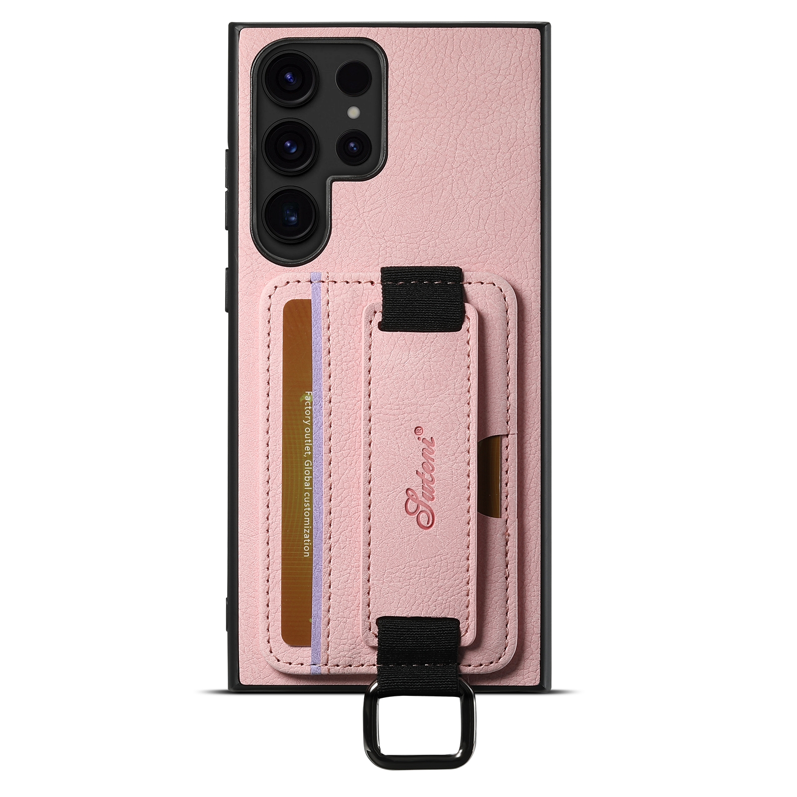 For Samsung Galaxy S23 Ultra 5G Suteni H13 Litchi Leather Wrist Strap Wallet Back Phone Case(Pink) For Samsung Galaxy S23 Ultra 5G Suteni H13 Litchi Leather Wrist Strap Wallet Back Phone Case(Pink)