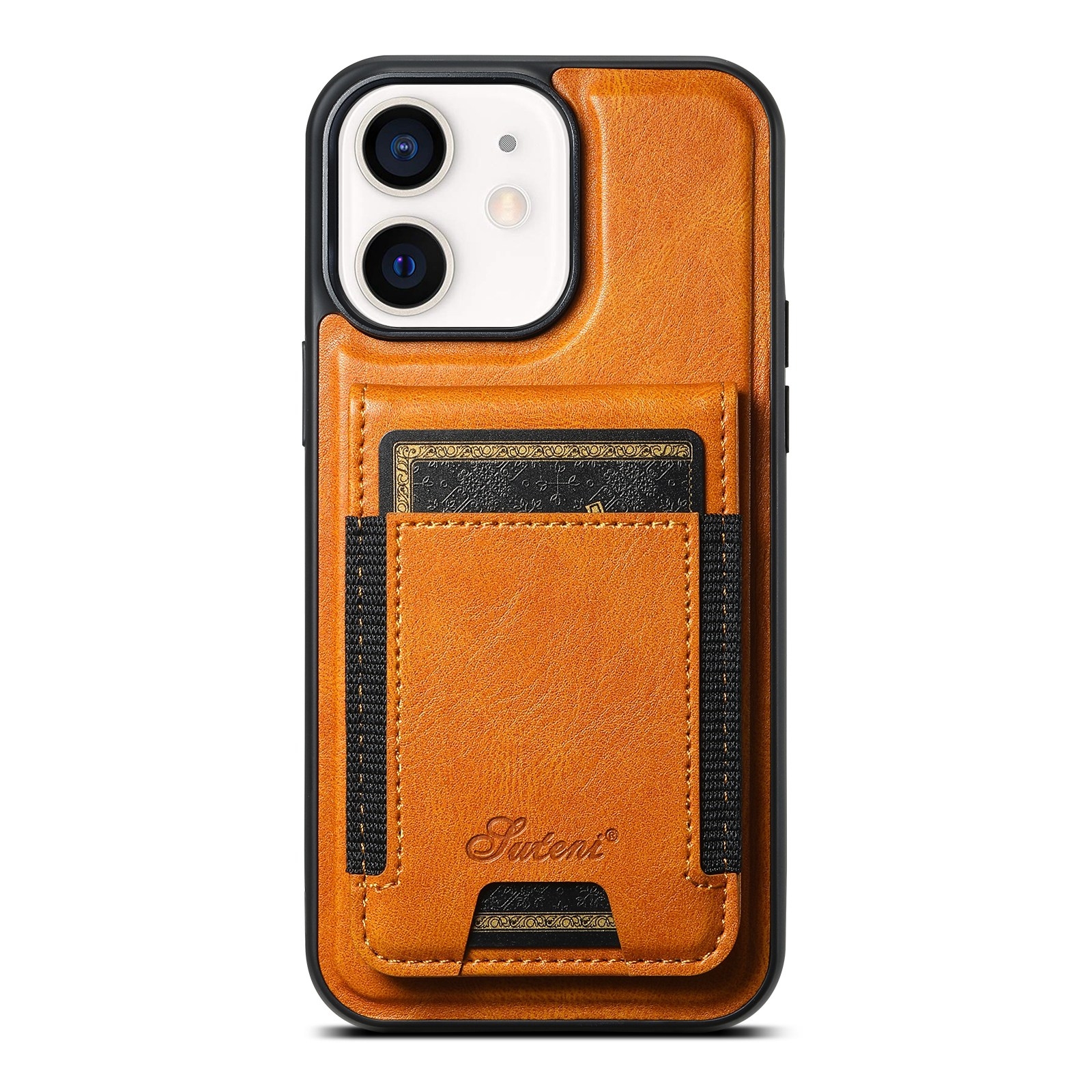 For iPhone 12 Suteni H17 Oil Eax Leather MagSafe Detachable Wallet Phone Case(Khaki) For iPhone 12 Suteni H17 Oil Eax Leather MagSafe Detachable Wallet Phone Case(Khaki)