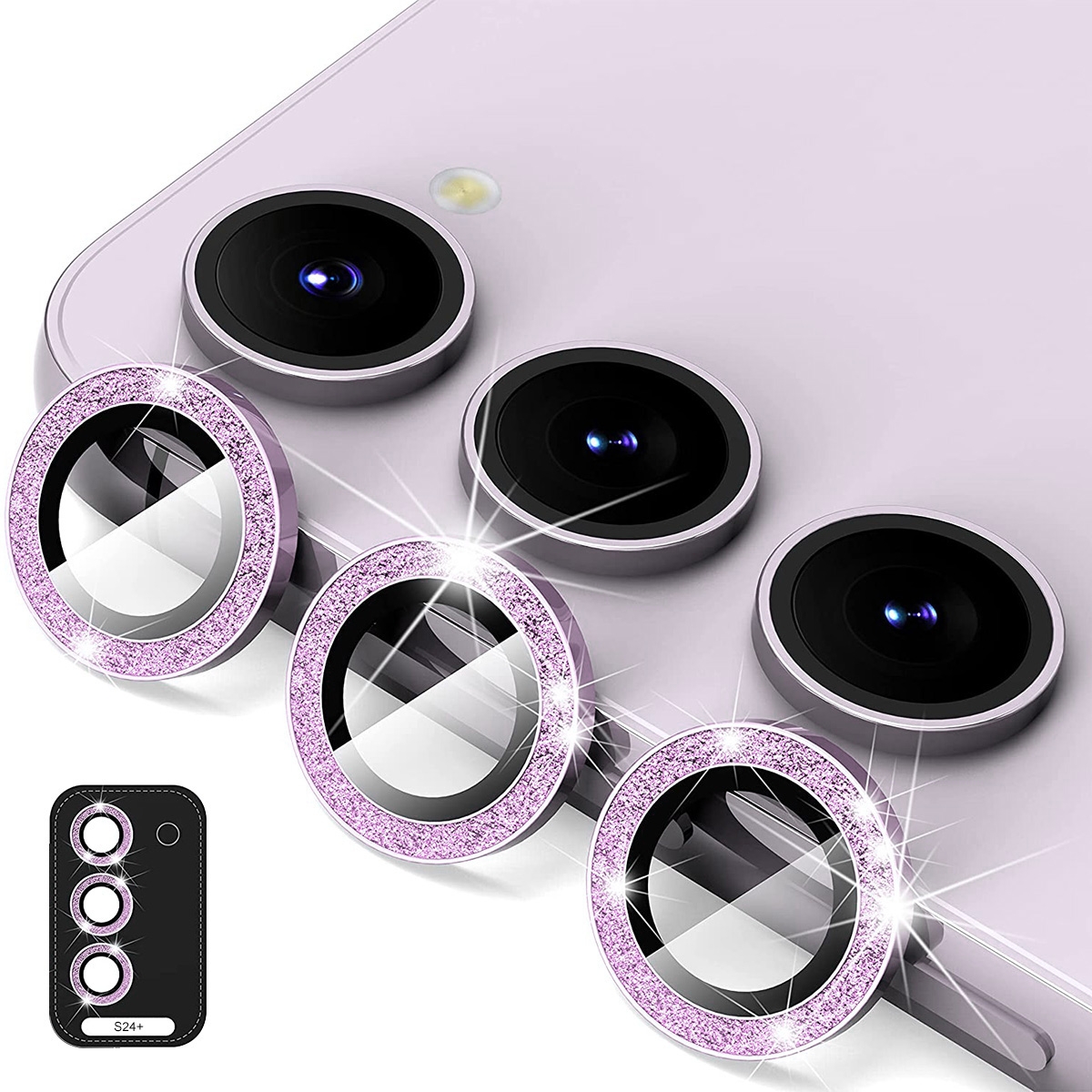 For Samsung Galaxy S24+ 5G ENKAY Hat-Prince 9H Rear Camera Lens Glitter Aluminium Alloy Tempered Glass Film(Purple) For Samsung Galaxy S24+ 5G ENKAY Hat-Prince 9H Rear Camera Lens Glitter Aluminium Alloy Tempered Glass Film(Purple)