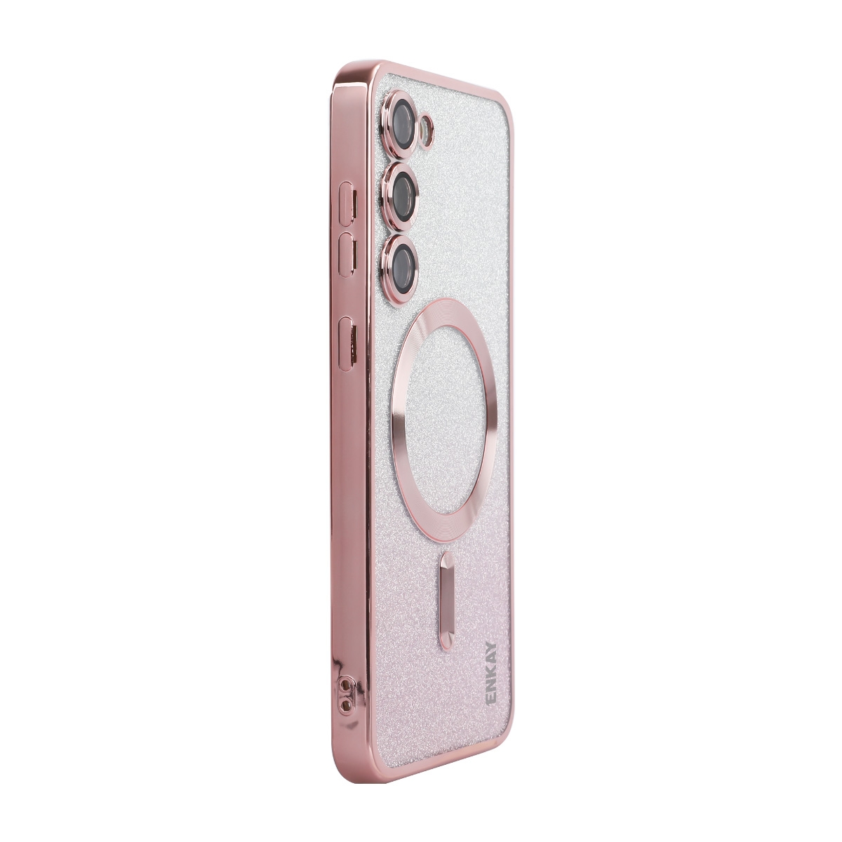 For Samsung Galaxy S25 5G ENKAY Hat-Prince Magnetic Glitter Plated TPU Phone Case with Lens Film(Pink) For Samsung Galaxy S25 5G ENKAY Hat-Prince Magnetic Glitter Plated TPU Phone Case with Lens Film(Pink)