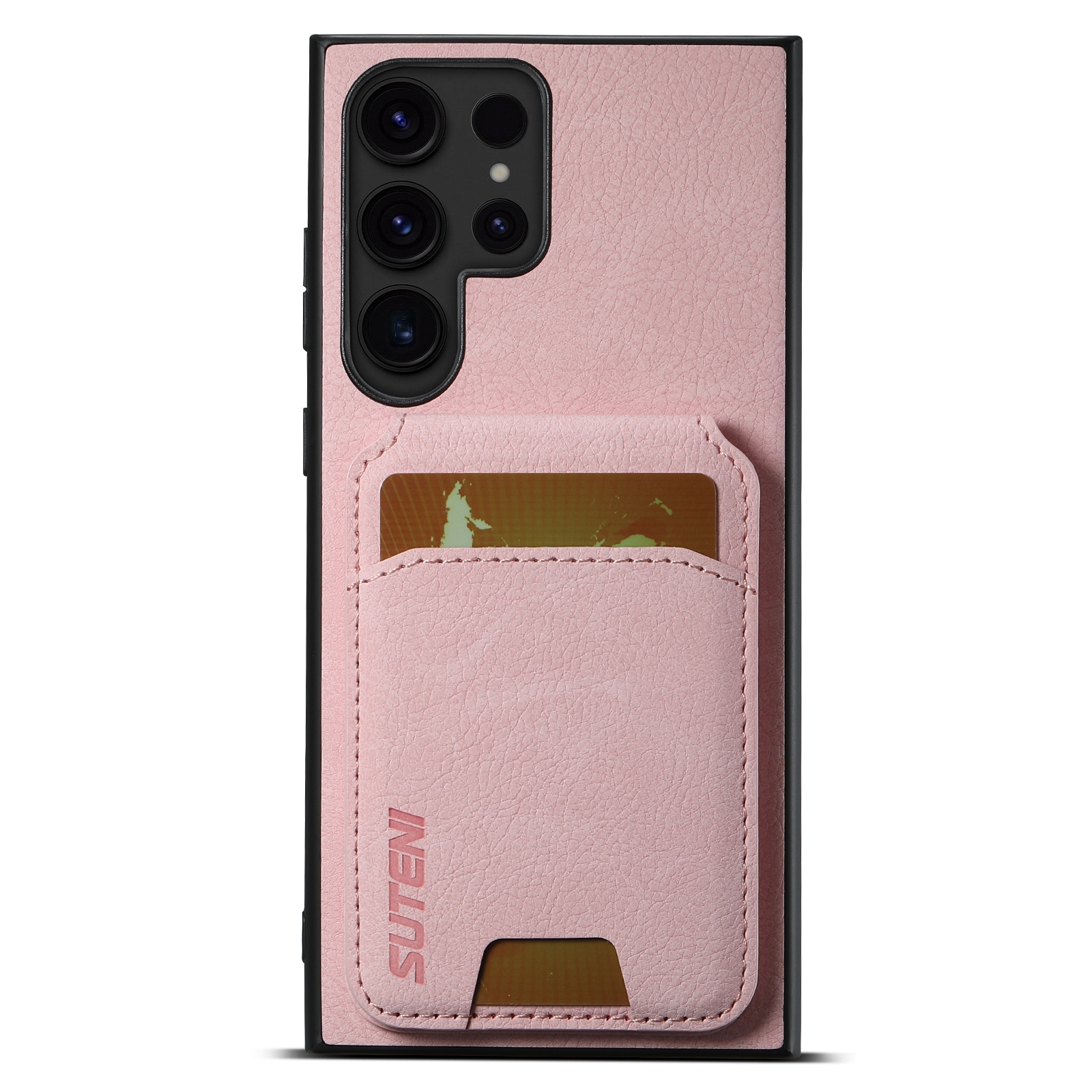 For Samsung Galaxy S22 Ultra 5G Suteni H02 Litchi Leather Card Wallet Stand Back Phone Case(Pink) For Samsung Galaxy S22 Ultra 5G Suteni H02 Litchi Leather Card Wallet Stand Back Phone Case(Pink)
