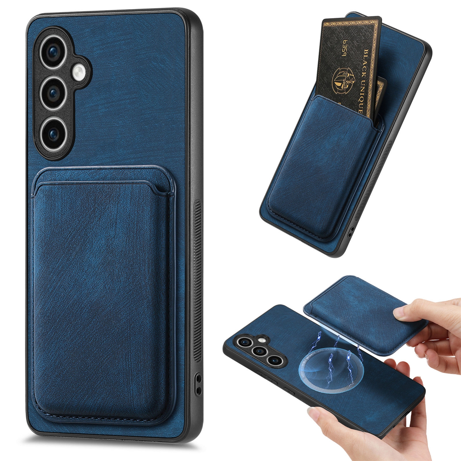 For Samsung Galaxy S23 FE 5G Retro Leather Card Bag Magnetic Phone Case(Blue) For Samsung Galaxy S23 FE 5G Retro Leather Card Bag Magnetic Phone Case(Blue)