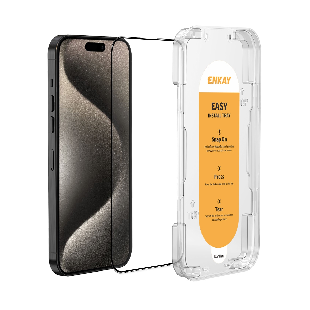 For iPhone 15 Pro ENKAY Easy Install High Alumina Silicon Full Glass Film For iPhone 15 Pro ENKAY Easy Install High Alumina Silicon Full Glass Film