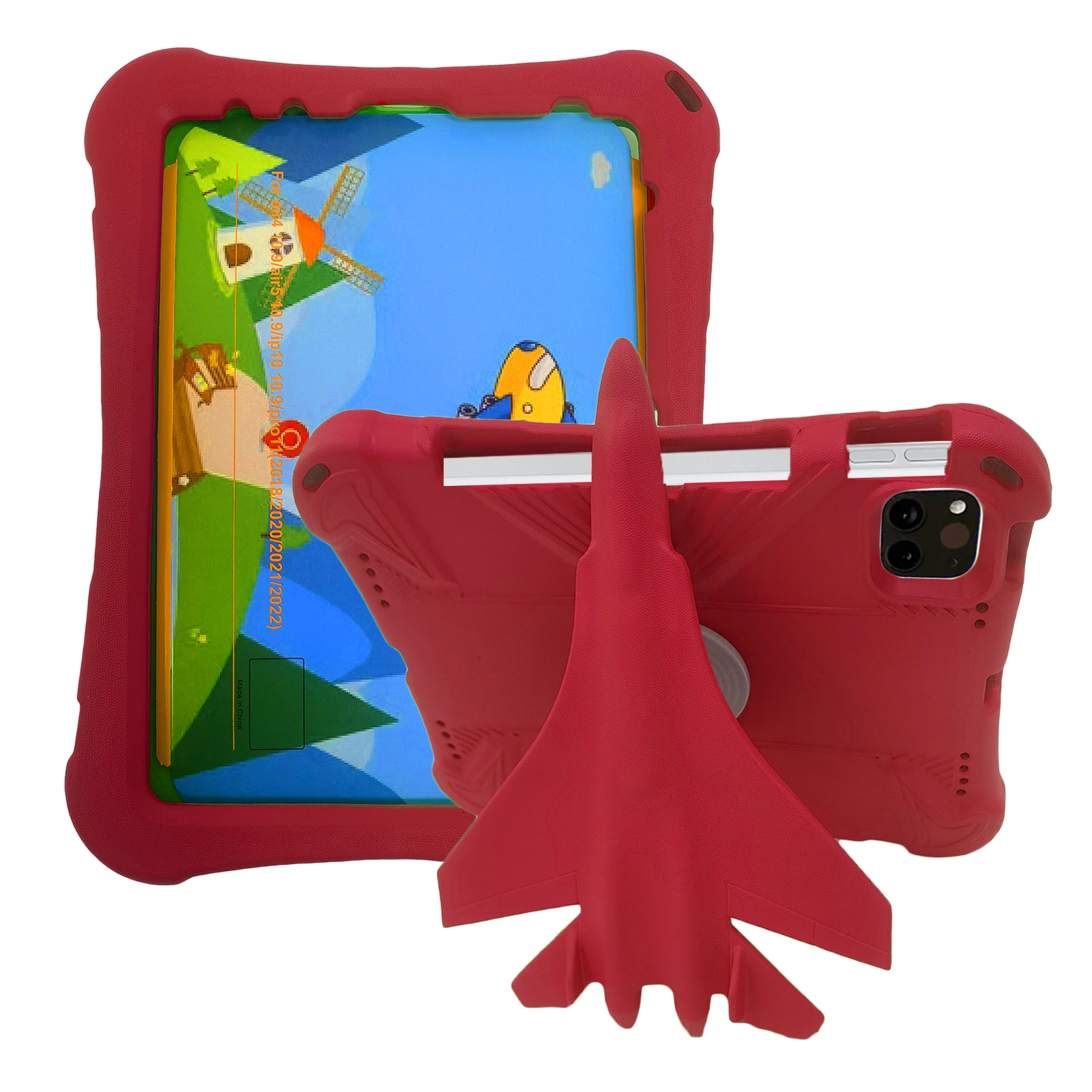 For iPad Pro 11 2024 360 Rotation Aircraft Holder EVA Shockproof Tablet Case(Red) For iPad Pro 11 2024 360 Rotation Aircraft Holder EVA Shockproof Tablet Case(Red)