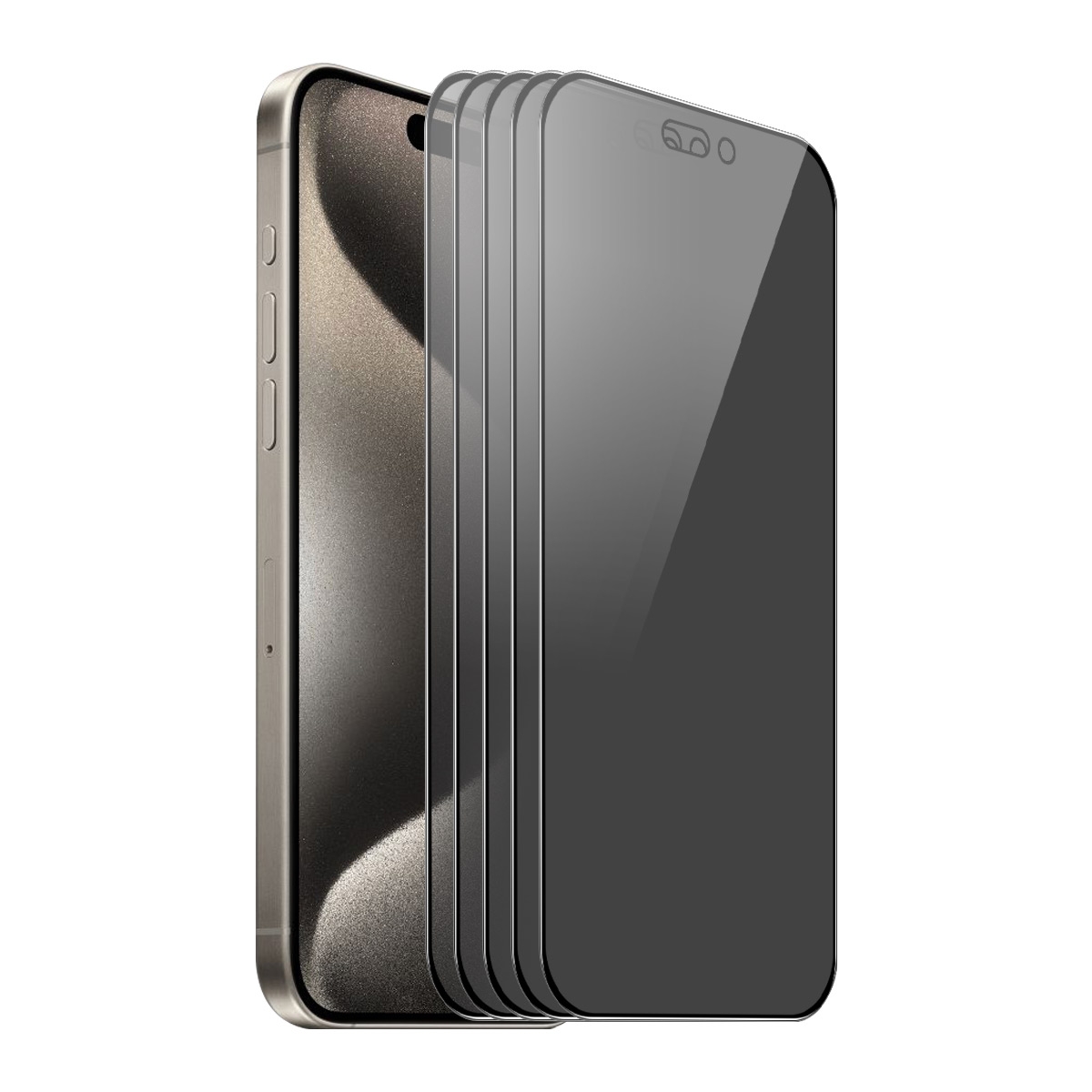 For iPhone 15 Pro 5pcs ENKAY Hat-Prince 360 Degree Anti-peeping Privacy Full Screen Tempered Glass Film For iPhone 15 Pro 5pcs ENKAY Hat-Prince 360 Degree Anti-peeping Privacy Full Screen Tempered Glass Film