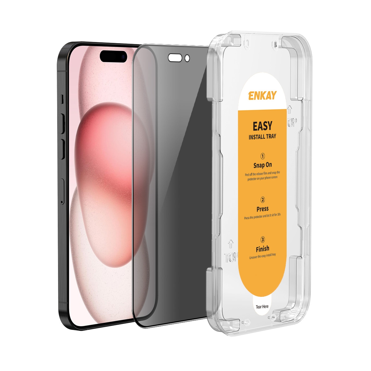 For iPhone 15 ENKAY Easy Install Anti-peeping Privacy Full Screen Tempered Glass Film For iPhone 15 ENKAY Easy Install Anti-peeping Privacy Full Screen Tempered Glass Film