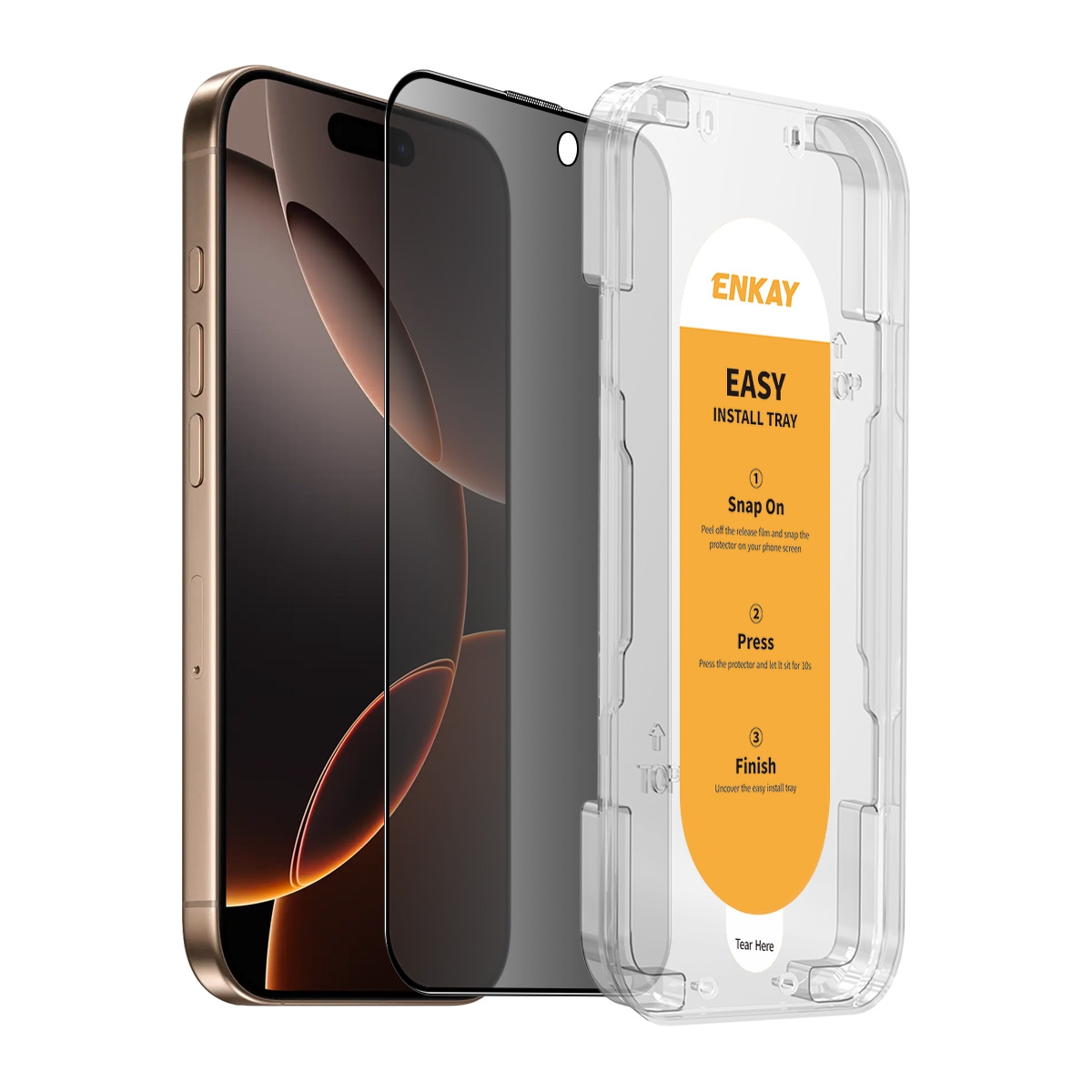 For iPhone 16 Pro Max ENKAY Easy Install Anti-peeping Privacy Full Screen Tempered Glass Film For iPhone 16 Pro Max ENKAY Easy Install Anti-peeping Privacy Full Screen Tempered Glass Film