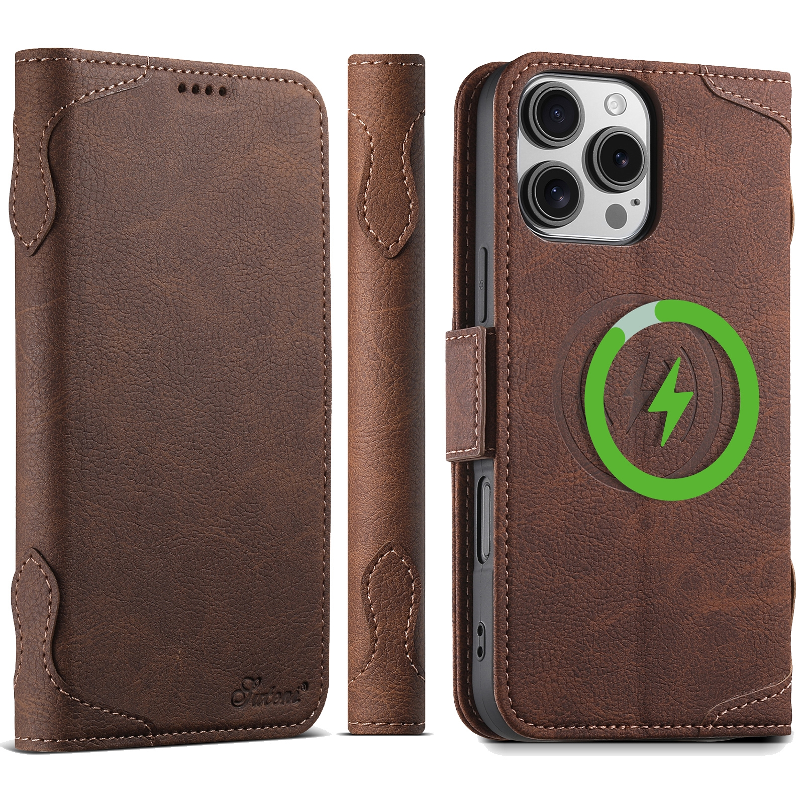 For iPhone 16 Pro SUTENI J07 Multifunctional Horizontal Flip Magsafe Leather Phone Case(Brown) For iPhone 16 Pro SUTENI J07 Multifunctional Horizontal Flip Magsafe Leather Phone Case(Brown)