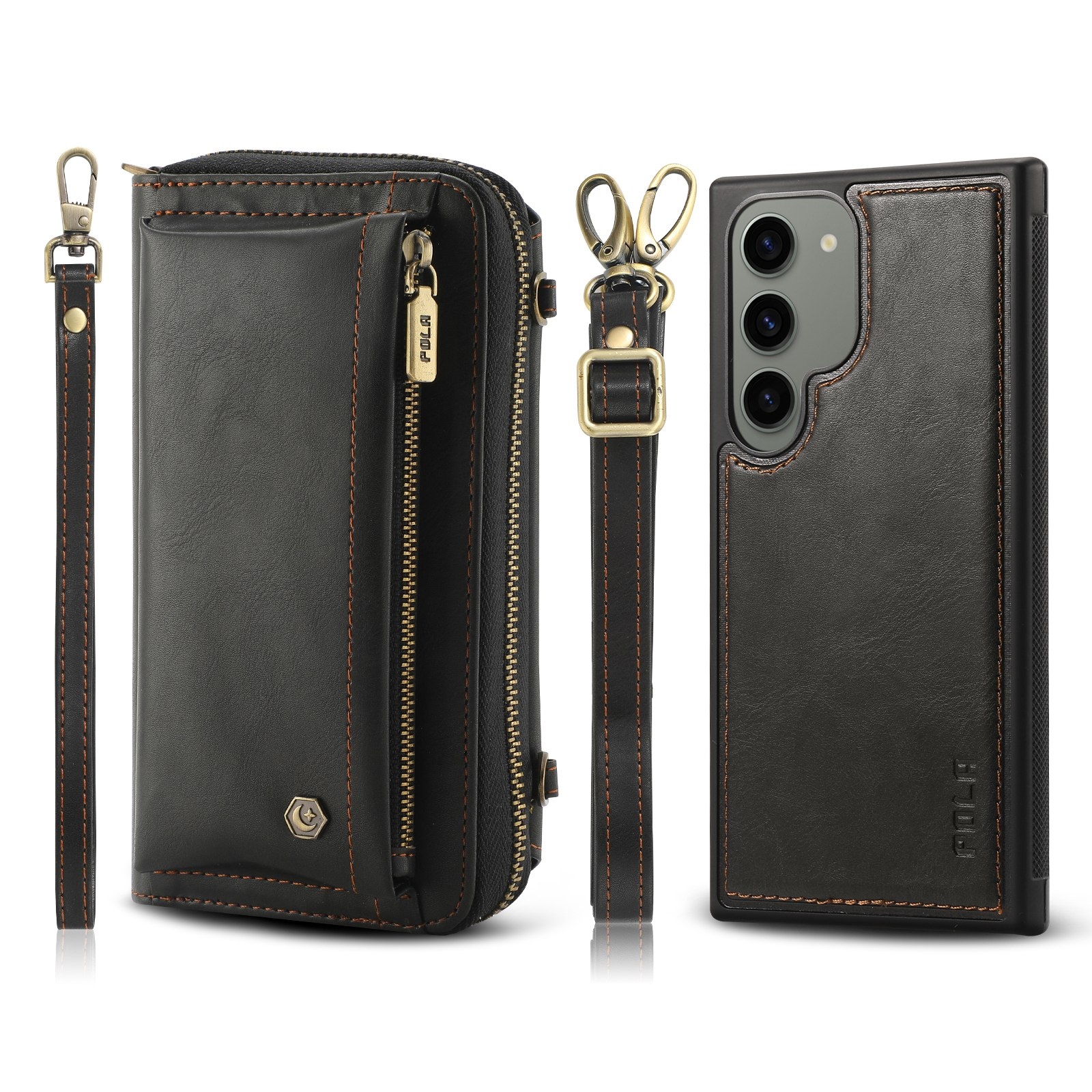 For Samsung Galaxy S23+ 5G Crossbody Multi-functional Zipper Wallet Leather Phone Case(Black) For Samsung Galaxy S23+ 5G Crossbody Multi-functional Zipper Wallet Leather Phone Case(Black)