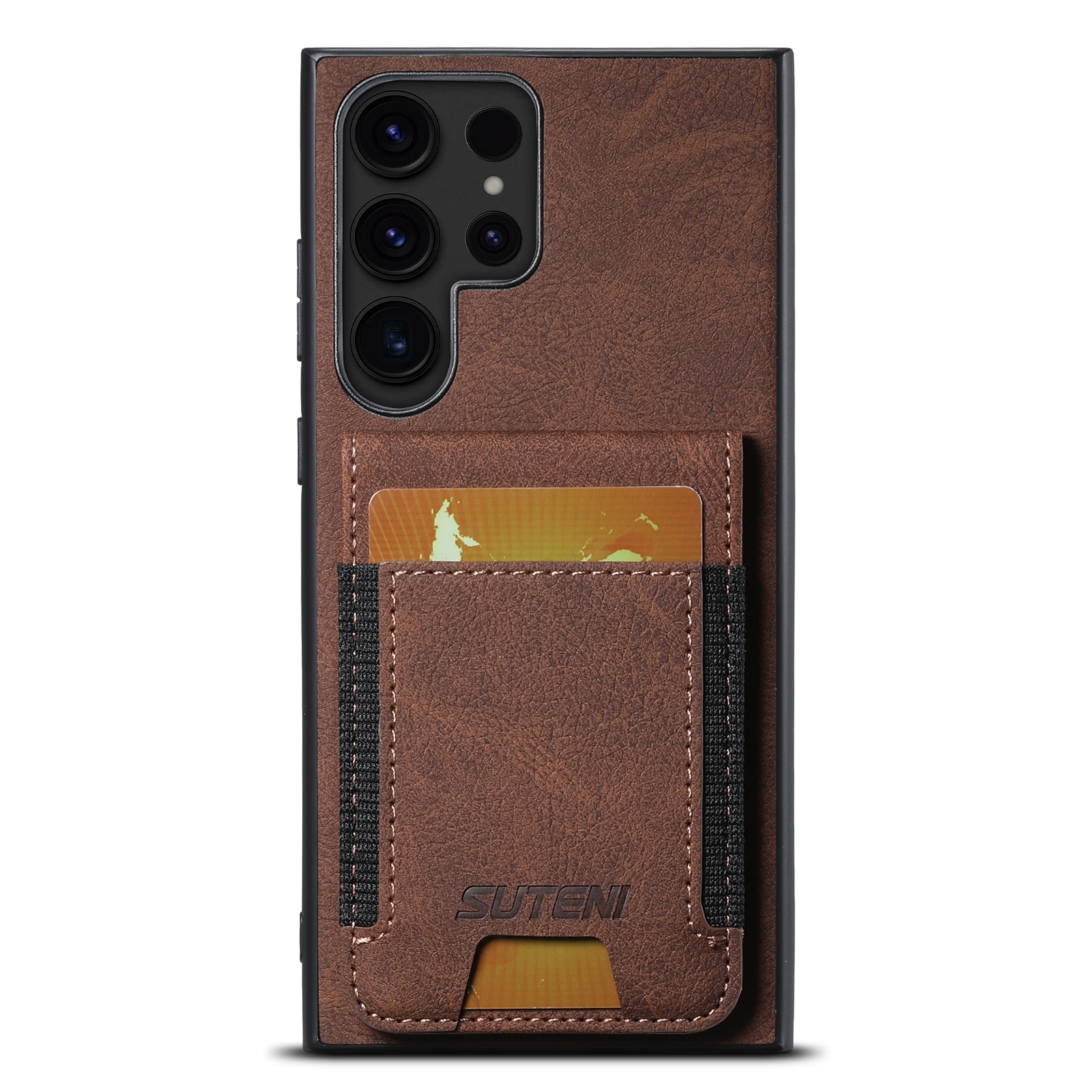 For Samsuny Galaxy S23 Ultra 5G Suteni H03 Litchi Leather Card Bag Stand Back Phone Case(Brown) For Samsuny Galaxy S23 Ultra 5G Suteni H03 Litchi Leather Card Bag Stand Back Phone Case(Brown)