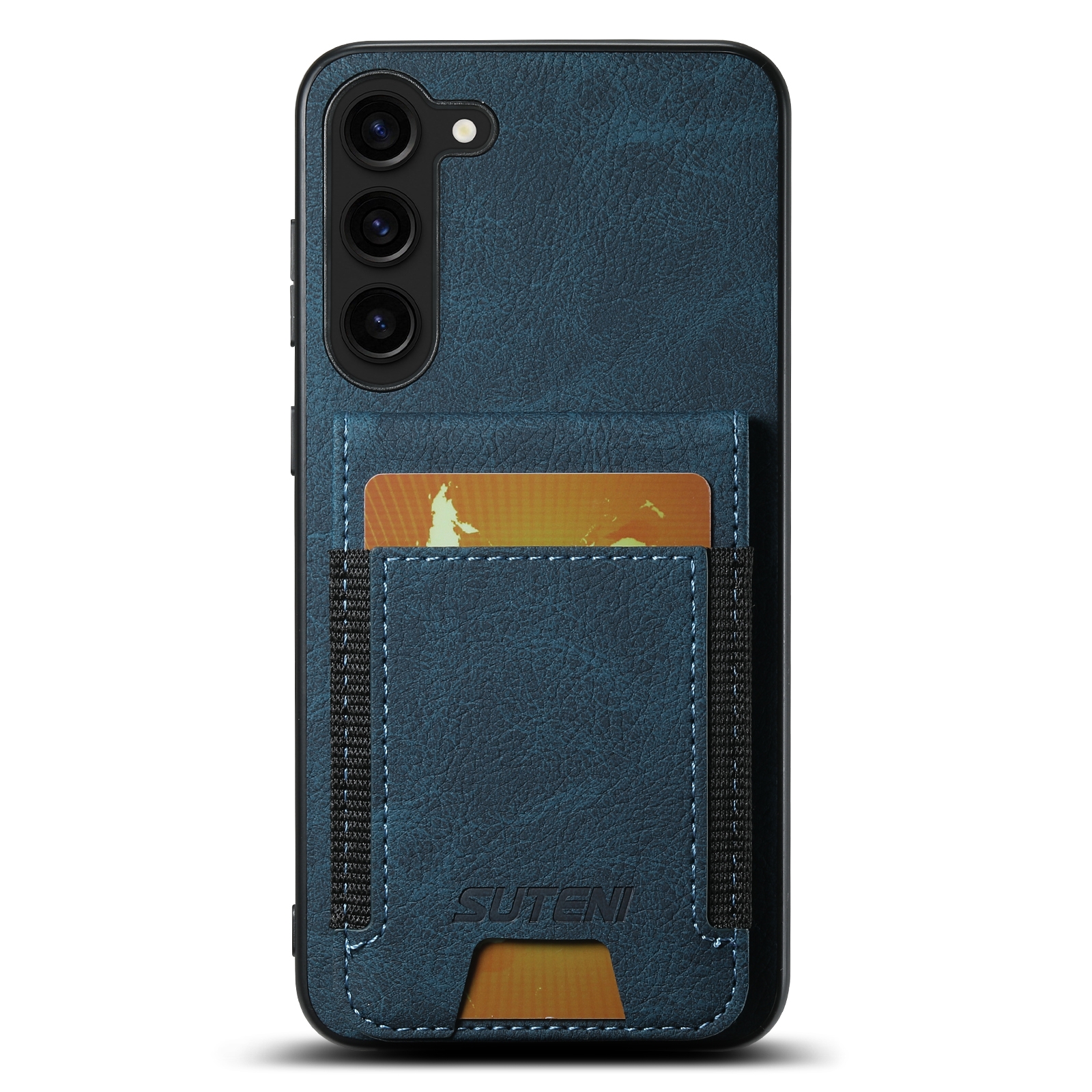 For Samsuny Galaxy S23+ 5G Suteni H03 Litchi Leather Card Bag Stand Back Phone Case(Blue) For Samsuny Galaxy S23+ 5G Suteni H03 Litchi Leather Card Bag Stand Back Phone Case(Blue)