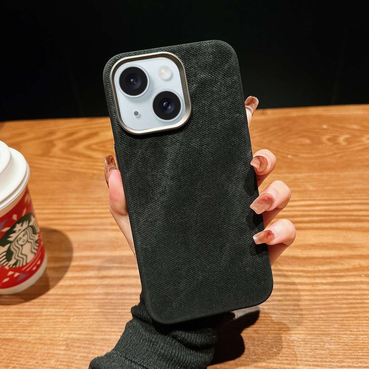 For iPhone 13 Pro Vintage Denim Shockproof Magsafe Phone Case(Orange) For iPhone 13 Pro Vintage Denim Shockproof Magsafe Phone Case(Orange)