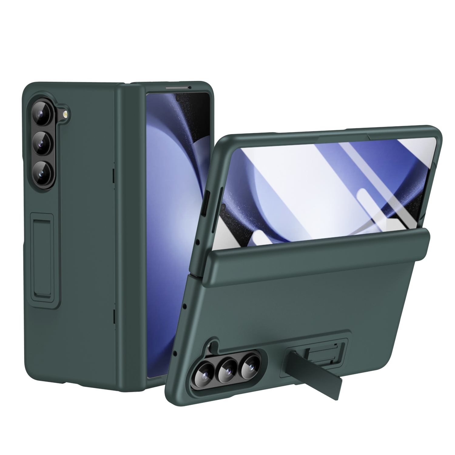 For Samsung Galaxy Z Fold5 5G All-inclusive Shockproof Phone Case with Holder(Green) For Samsung Galaxy Z Fold5 5G All-inclusive Shockproof Phone Case with Holder(Green)