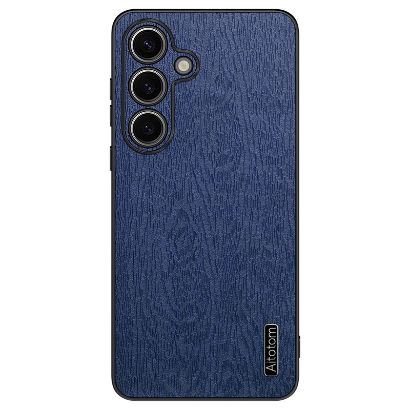 For Samsung Galaxy S23 FE 5G Tree Bark Leather Shockproof Phone Case(Blue) For Samsung Galaxy S23 FE 5G Tree Bark Leather Shockproof Phone Case(Blue)