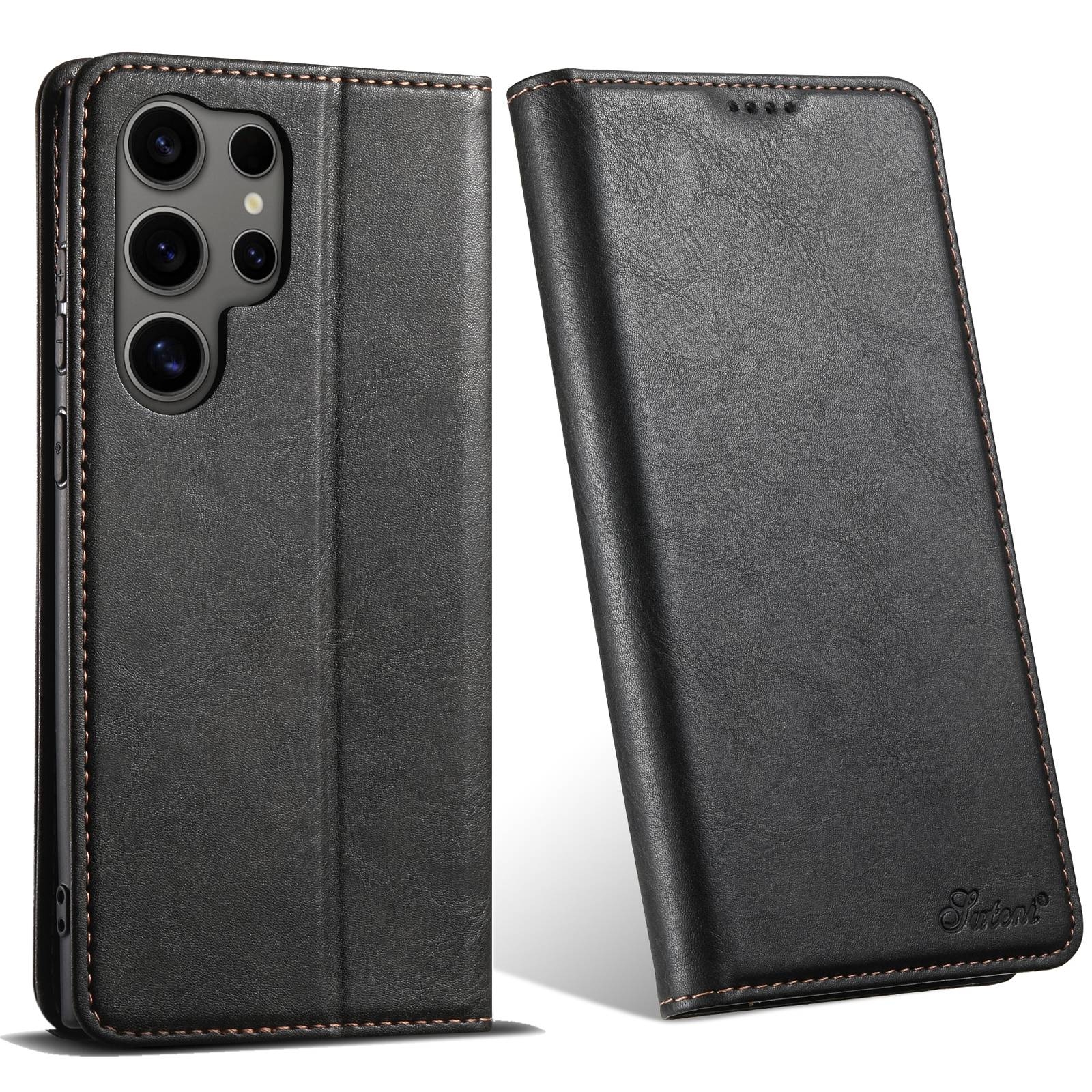 For Samsung Galaxy S24 Ultra 5G Suteni J02 Oil Wax Wallet Leather Phone Case(Black) For Samsung Galaxy S24 Ultra 5G Suteni J02 Oil Wax Wallet Leather Phone Case(Black)