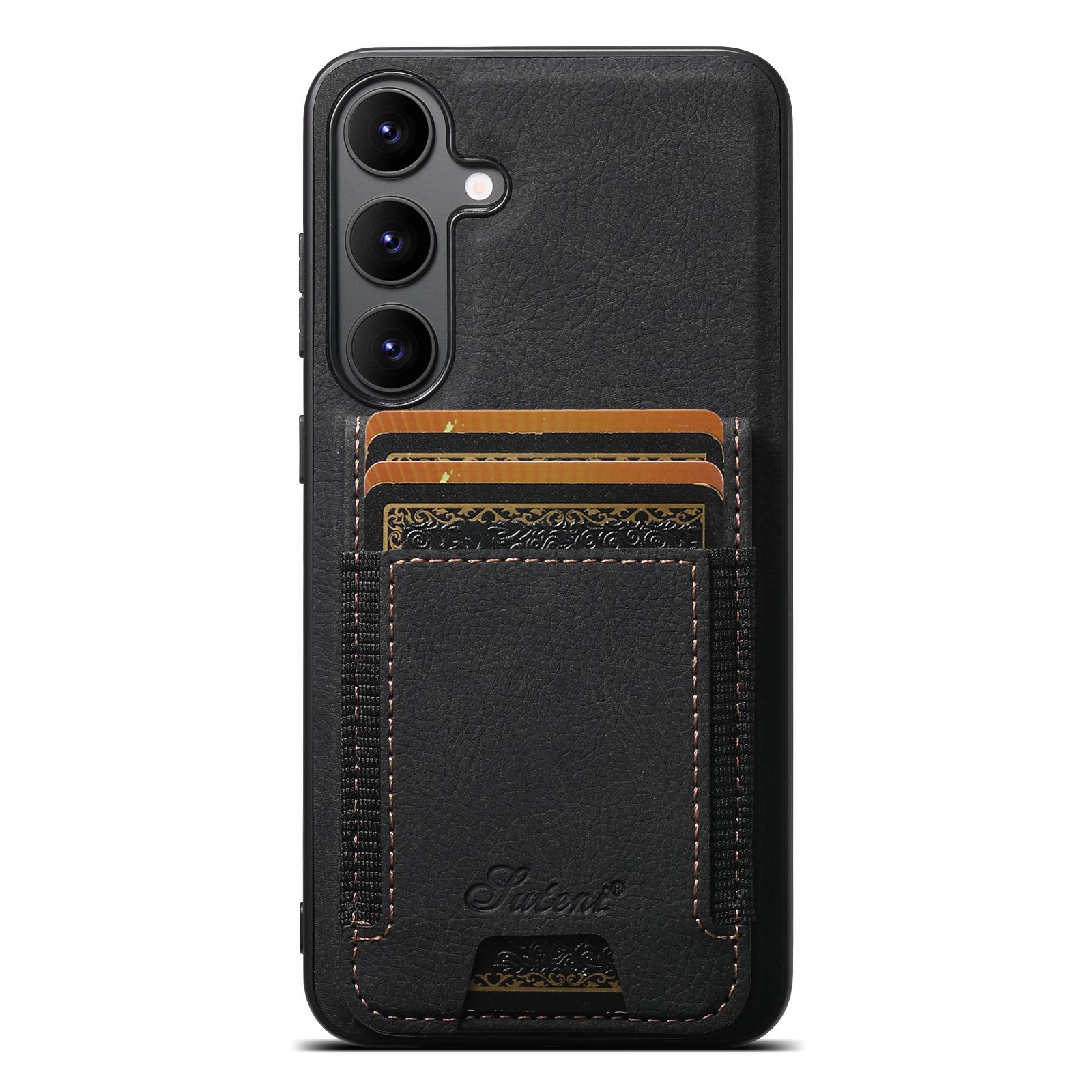 For Samsung Galaxy S25 5G Suteni H17 Litchi Texture Leather MagSafe Detachable Wallet Phone Case(Black) For Samsung Galaxy S25 5G Suteni H17 Litchi Texture Leather MagSafe Detachable Wallet Phone Case(Black)