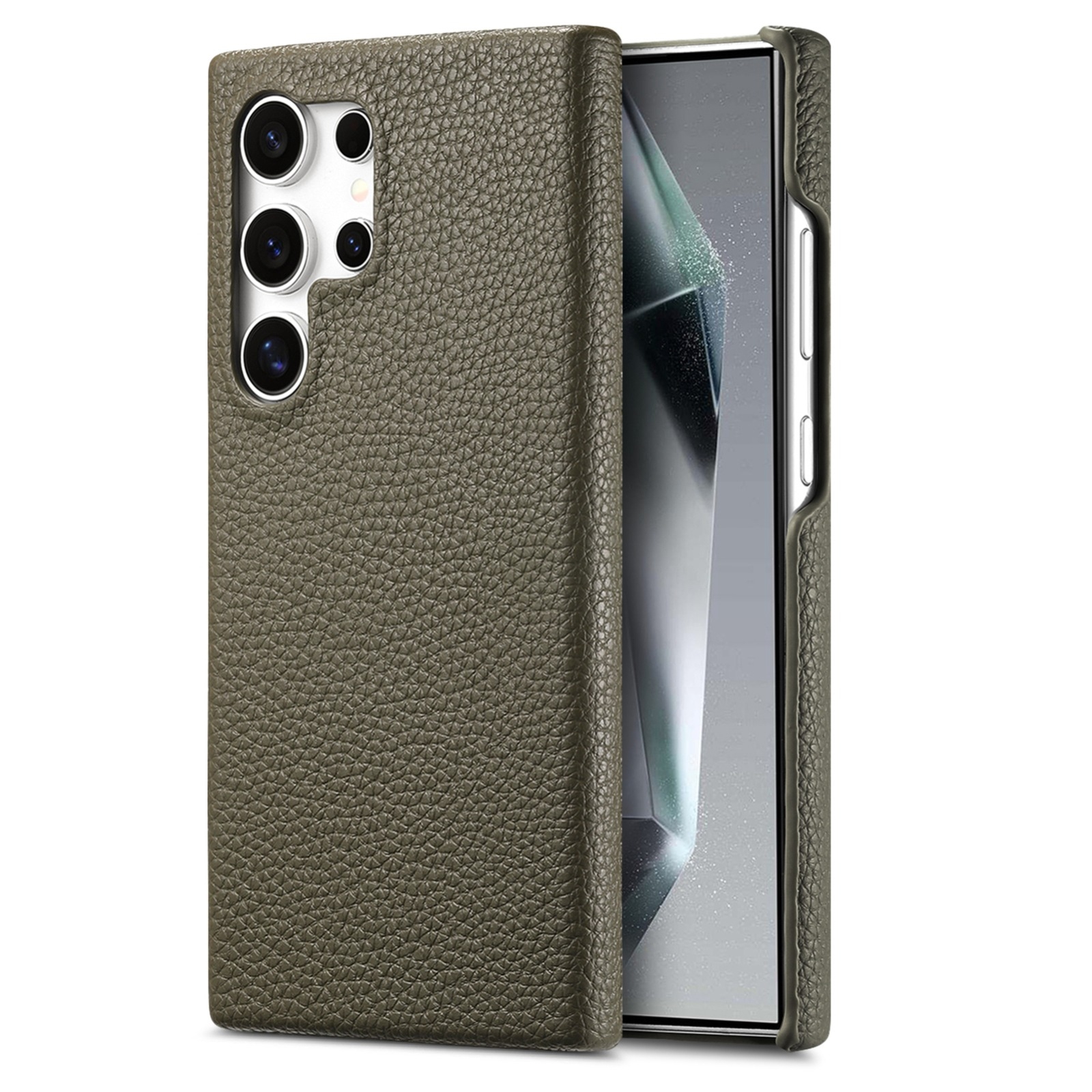 For Samsung Galaxy S24 Ultra 5G Litchi Oil Edge Leather Back Phone Case(Green) For Samsung Galaxy S24 Ultra 5G Litchi Oil Edge Leather Back Phone Case(Green)