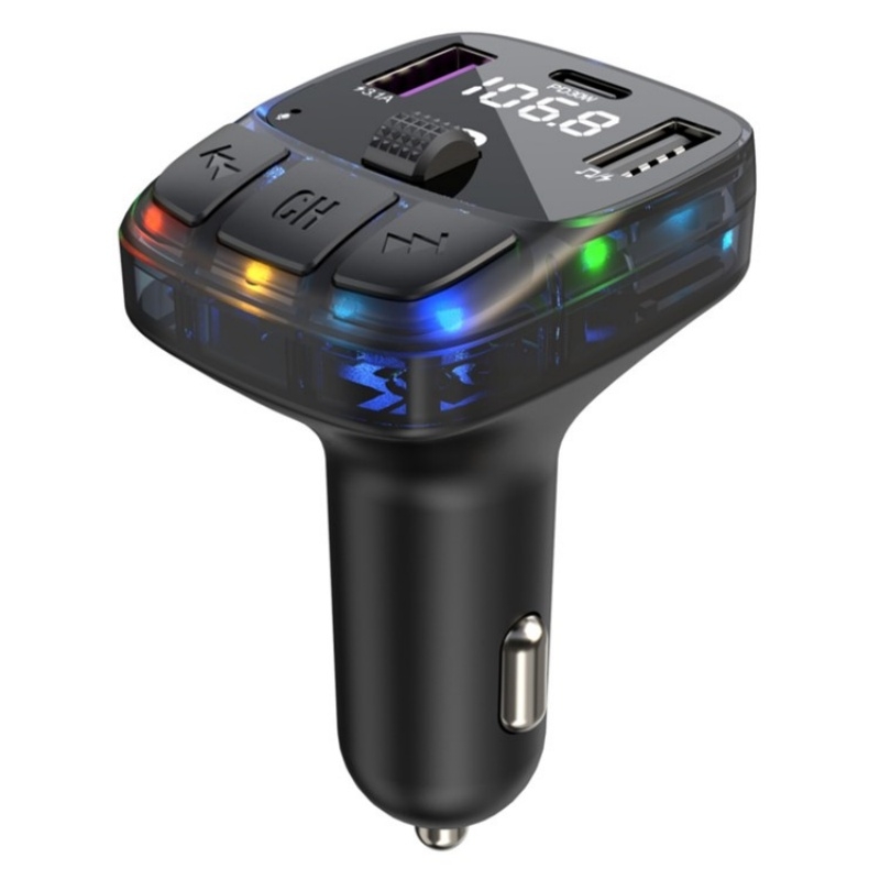 C57 PD Type-C + Dual USB Car Charger Colorful Light Car Bluetooth Adapter FM Transmitter C57 PD Type-C + Dual USB Car Charger Colorful Light Car Bluetooth Adapter FM Transmitter