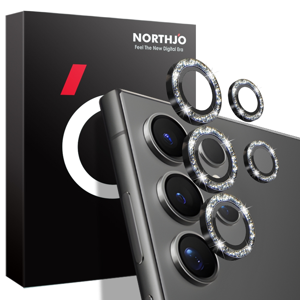 For Samsung Galaxy S24 Ultra 5G NORTHJO Camera Lens Bling Glitter Metal Ring Tempered Glass Film(Black) For Samsung Galaxy S24 Ultra 5G NORTHJO Camera Lens Bling Glitter Metal Ring Tempered Glass Film(Black)