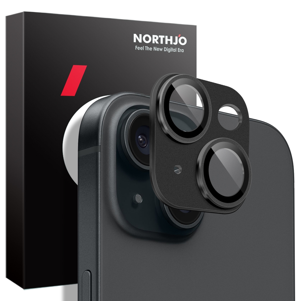 For iPhone 15 / 15 Plus NORTHJO Matte Camera Lens Protector Tempered Glass Rear Lens Film(Black) For iPhone 15 / 15 Plus NORTHJO Matte Camera Lens Protector Tempered Glass Rear Lens Film(Black)