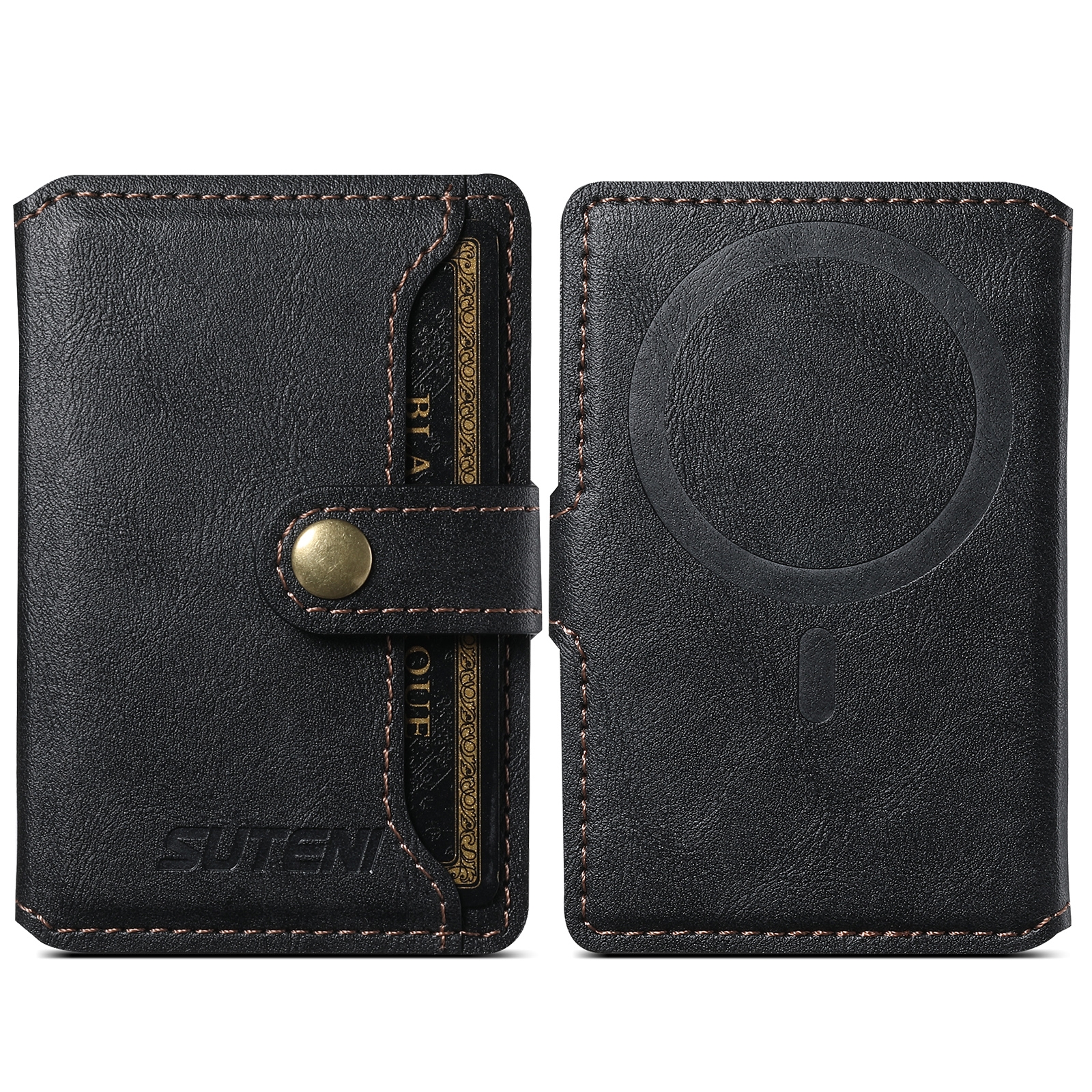 Suteni S2 Phone Magnetic Card Case Card Sleeve MagSafe Magnetic Coil PU Leather(Black) Suteni S2 Phone Magnetic Card Case Card Sleeve MagSafe Magnetic Coil PU Leather(Black)