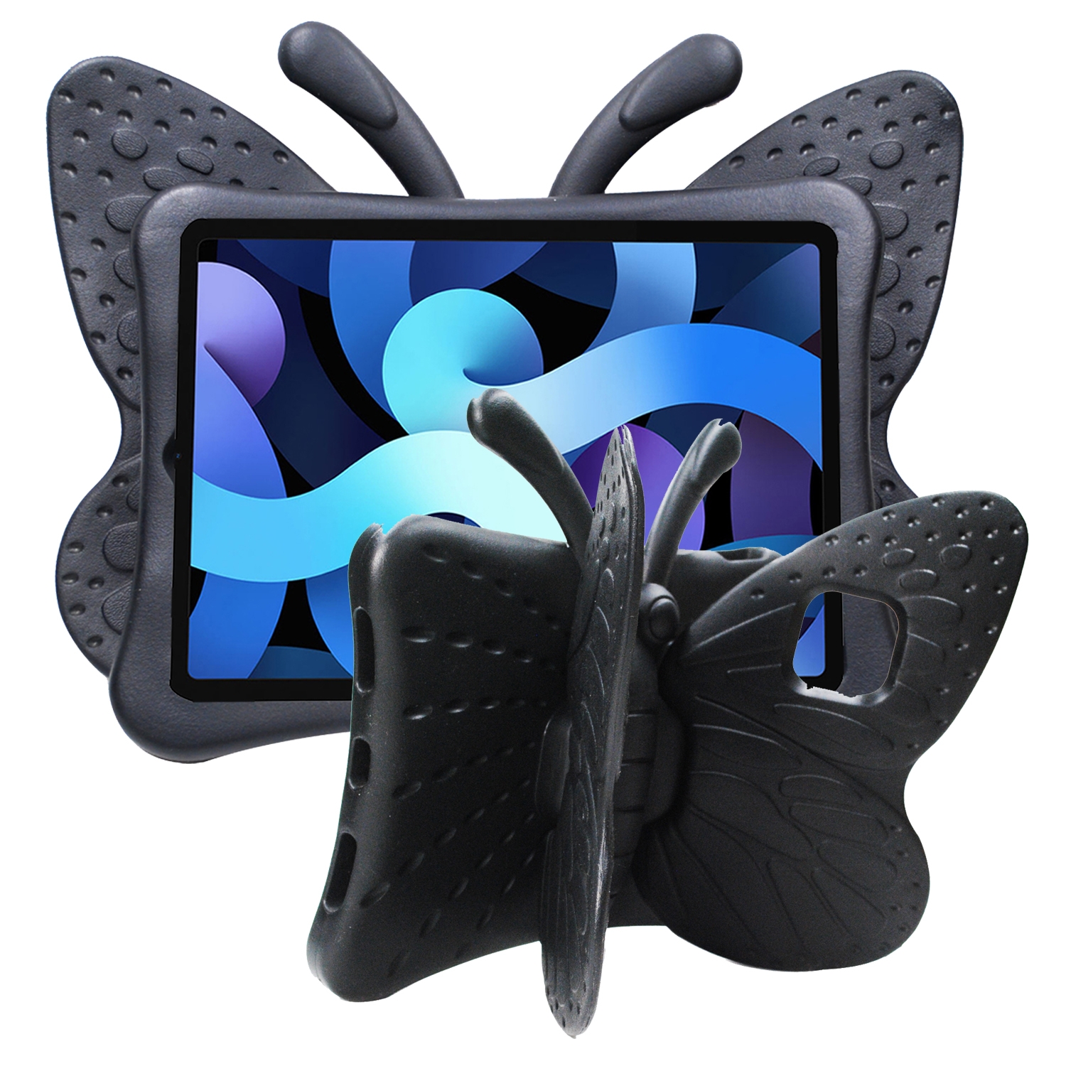 For iPad Air 11 2024 Butterfly Bracket Kids EVA Shockproof Tablet Case(Black) For iPad Air 11 2024 Butterfly Bracket Kids EVA Shockproof Tablet Case(Black)