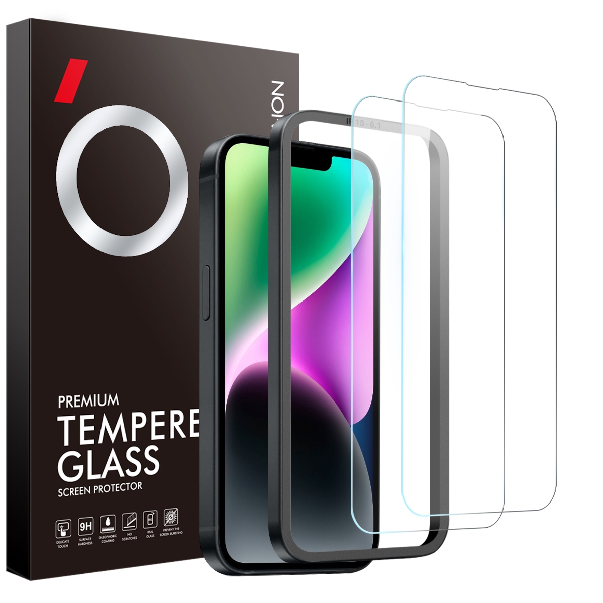For iPhone 14 NORTHJO 2pcs A++ Screen Protector Tempered Glass Film with Installation Frame For iPhone 14 NORTHJO 2pcs A++ Screen Protector Tempered Glass Film with Installation Frame