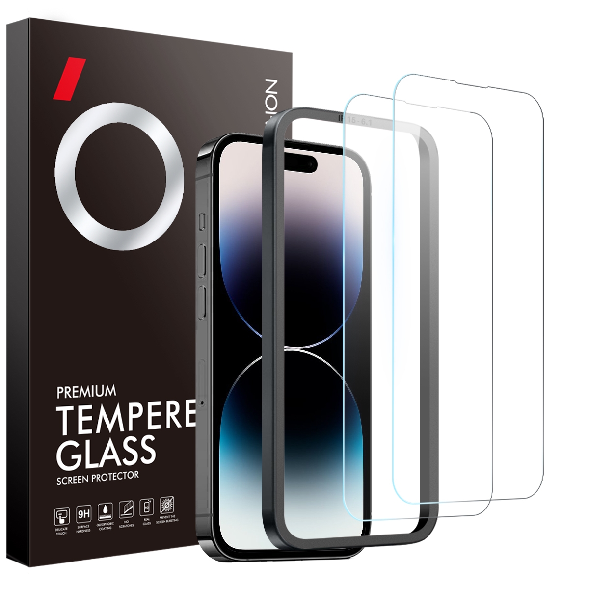For iPhone 14 Pro NORTHJO 2pcs A++ Screen Protector Tempered Glass Film with Installation Frame For iPhone 14 Pro NORTHJO 2pcs A++ Screen Protector Tempered Glass Film with Installation Frame