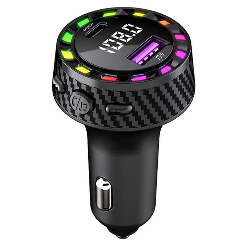 C55 With Breathing Light Bluetooth FM Transmitter USB+Type-C Car Fast Charger C55 With Breathing Light Bluetooth FM Transmitter USB+Type-C Car Fast Charger