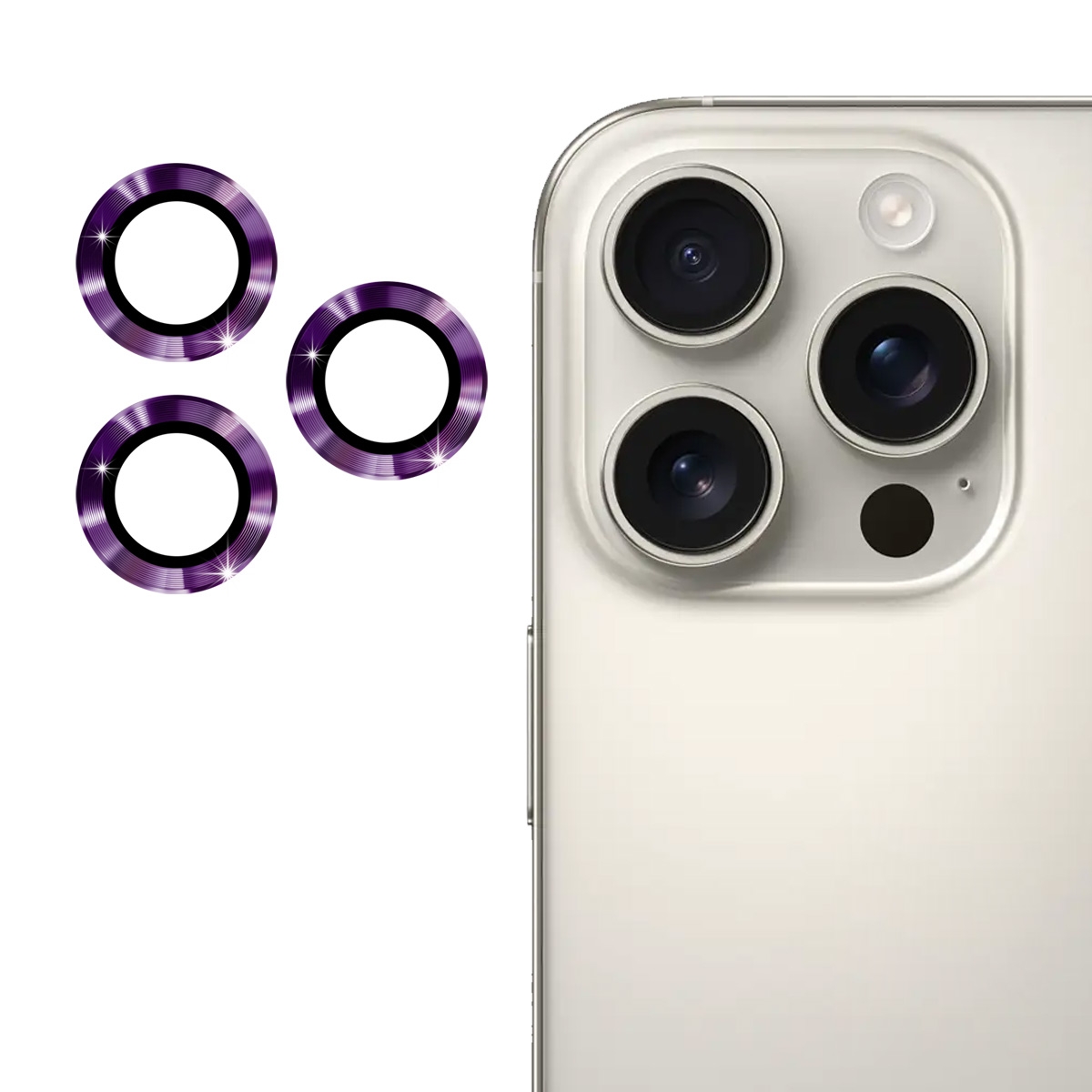 For iPhone 16 Pro / 16 Pro Max ENKAY 9H Rear Lens Aluminium Alloy Tempered Glass Film(Dark Purple)