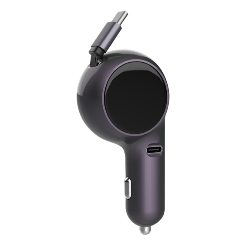 K2 With 60W Type-C Retractable Cable Type-C Port Phone Fast Charging Adapter Car Charger K2 With 60W Type-C Retractable Cable Type-C Port Phone Fast Charging Adapter Car Charger