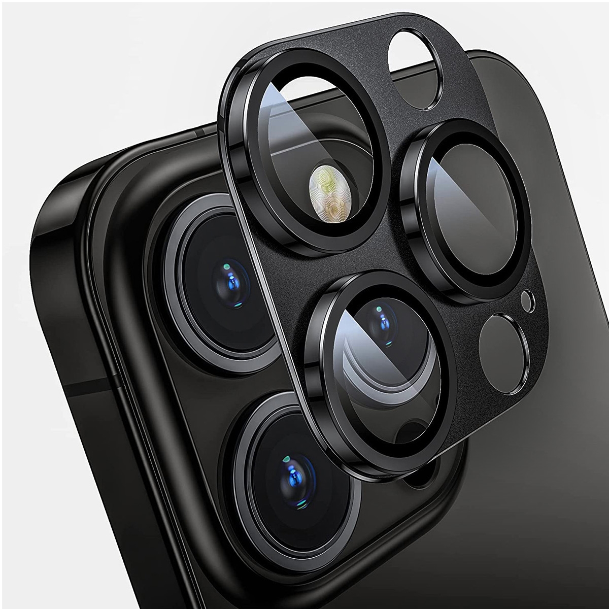 For iPhone 16 Pro / 16 Pro Max ENKAY Anti-reflection Camera Lens Aluminium Alloy Tempered Glass Film(Black) For iPhone 16 Pro / 16 Pro Max ENKAY Anti-reflection Camera Lens Aluminium Alloy Tempered Glass Film(Black)