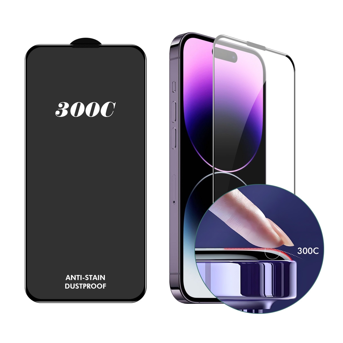 For iPhone 14 Pro ENKAY 300C Super Large Arc Full Coverage High Aluminum-silicon Tempered Glass Film For iPhone 14 Pro ENKAY 300C Super Large Arc Full Coverage High Aluminum-silicon Tempered Glass Film