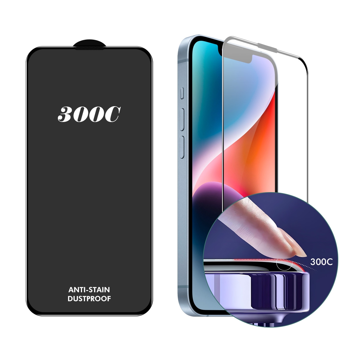 For iPhone 13 / 13 Pro / 14 ENKAY 300C Super Large Arc Full Coverage High Aluminum-silicon Tempered Glass Film For iPhone 13 / 13 Pro / 14 ENKAY 300C Super Large Arc Full Coverage High Aluminum-silicon Tempered Glass Film