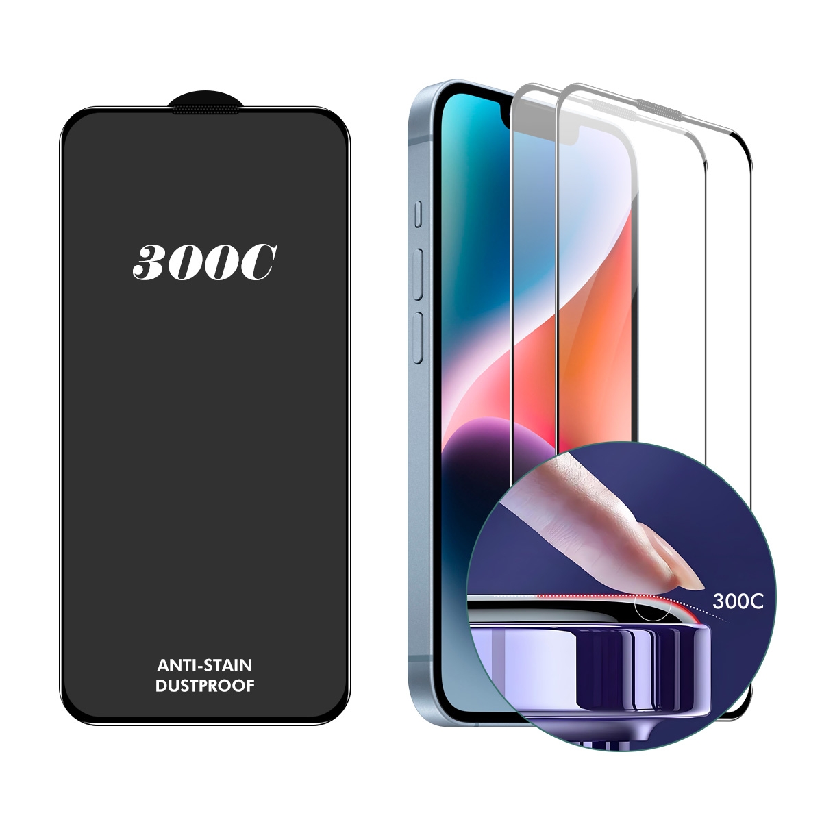 For iPhone 13 Pro Max / 14 Plus 2pcs ENKAY 300C Super Large Arc Full Coverage High Aluminum-silicon Tempered Glass Film For iPhone 13 Pro Max / 14 Plus 2pcs ENKAY 300C Super Large Arc Full Coverage High Aluminum-silicon Tempered Glass Film