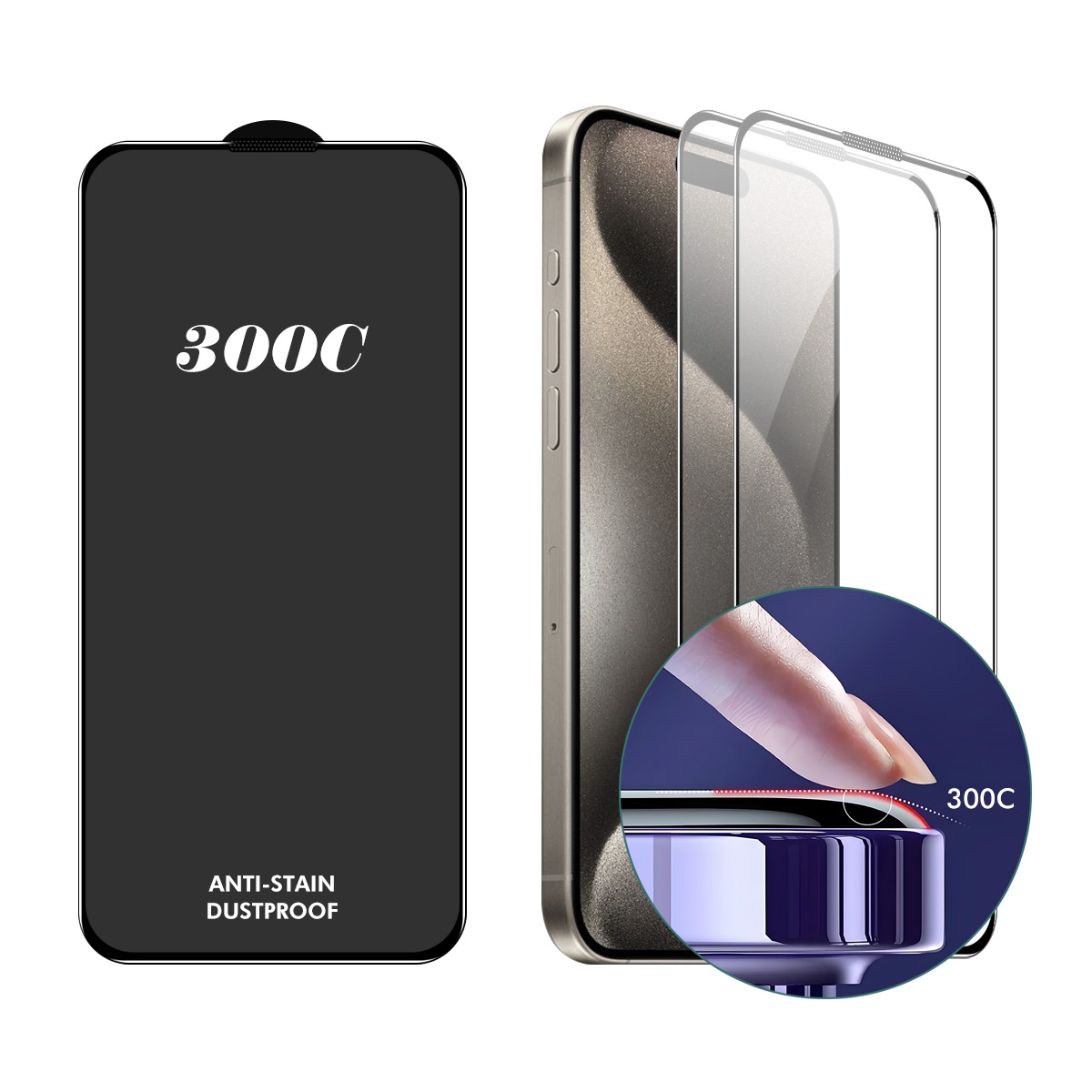 For iPhone 16 Pro 2pcs ENKAY 300C Super Large Arc Full Coverage High Aluminum-silicon Tempered Glass Film For iPhone 16 Pro 2pcs ENKAY 300C Super Large Arc Full Coverage High Aluminum-silicon Tempered Glass Film