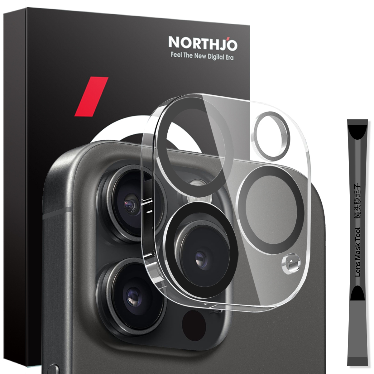 For iPhone 16 Pro / 16 Pro Max NORTHJO Camera Lens Protector 3D Night Shot Tempered Glass Film(Black) For iPhone 16 Pro / 16 Pro Max NORTHJO Camera Lens Protector 3D Night Shot Tempered Glass Film(Black)