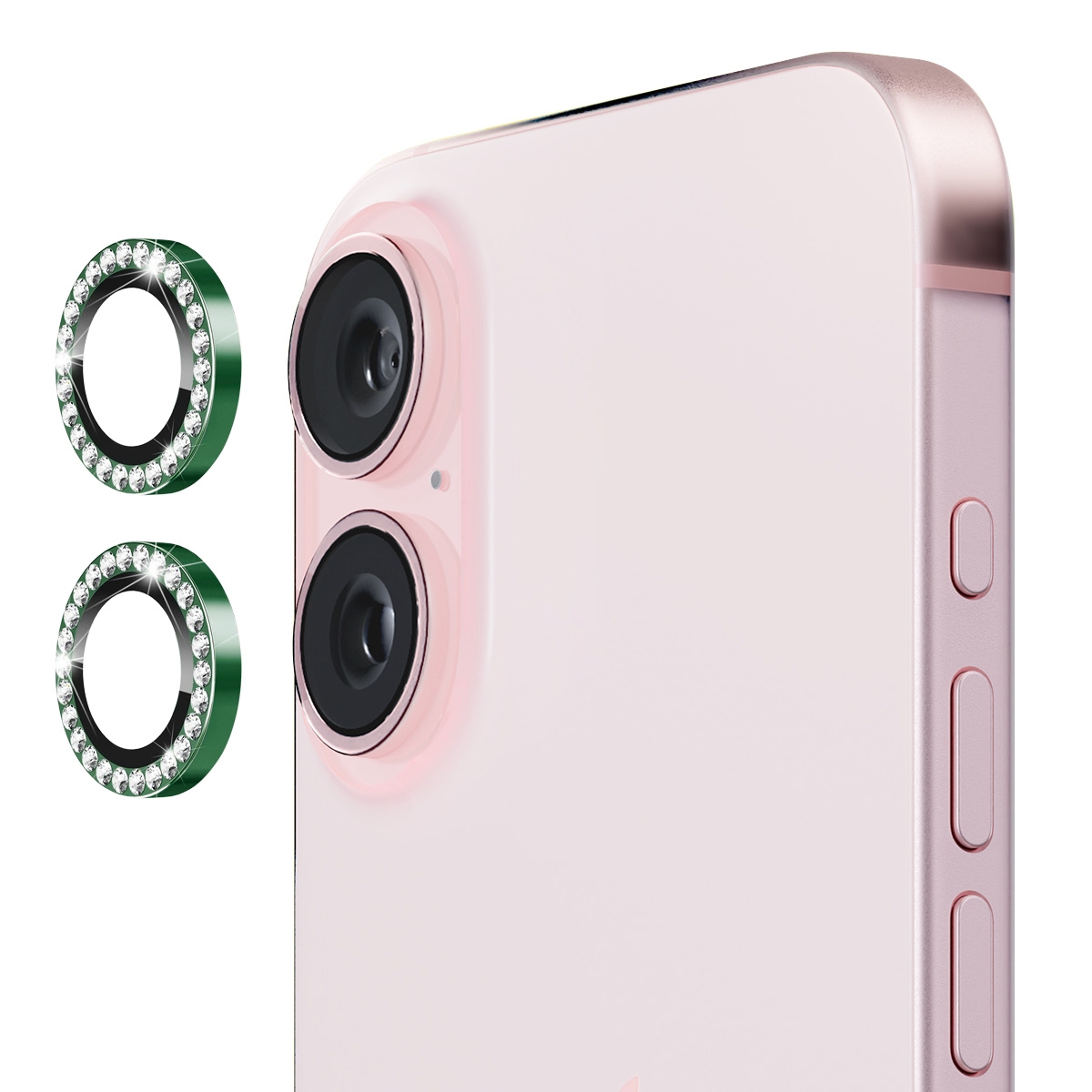 For iPhone 16 / 16 Plus ENKAY AR Anti-reflection Individual Diamond Ring Camera Lens Glass Full Film(Deep Green) For iPhone 16 / 16 Plus ENKAY AR Anti-reflection Individual Diamond Ring Camera Lens Glass Full Film(Deep Green)