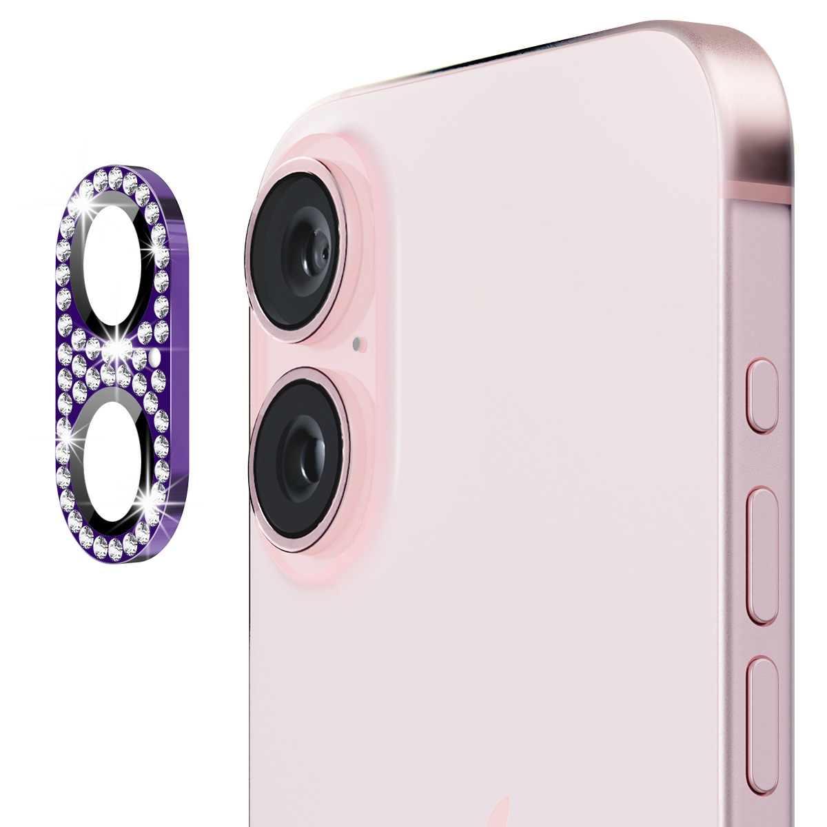 For iPhone 16 / 16 Plus ENKAY Hat-Prince Blink Diamond Camera Lens Aluminium Alloy Tempered Glass Film(Dark Purple) For iPhone 16 / 16 Plus ENKAY Hat-Prince Blink Diamond Camera Lens Aluminium Alloy Tempered Glass Film(Dark Purple)