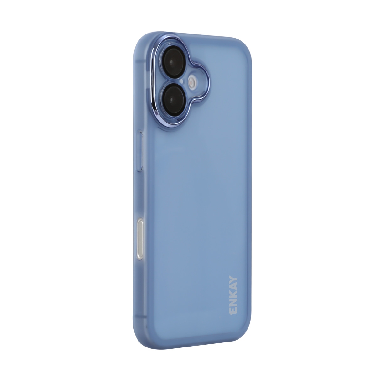 For iPhone 16 ENKAY Hat-Prince Translucent Matte TPU Phone Case with Lens Film(Blue) For iPhone 16 ENKAY Hat-Prince Translucent Matte TPU Phone Case with Lens Film(Blue)