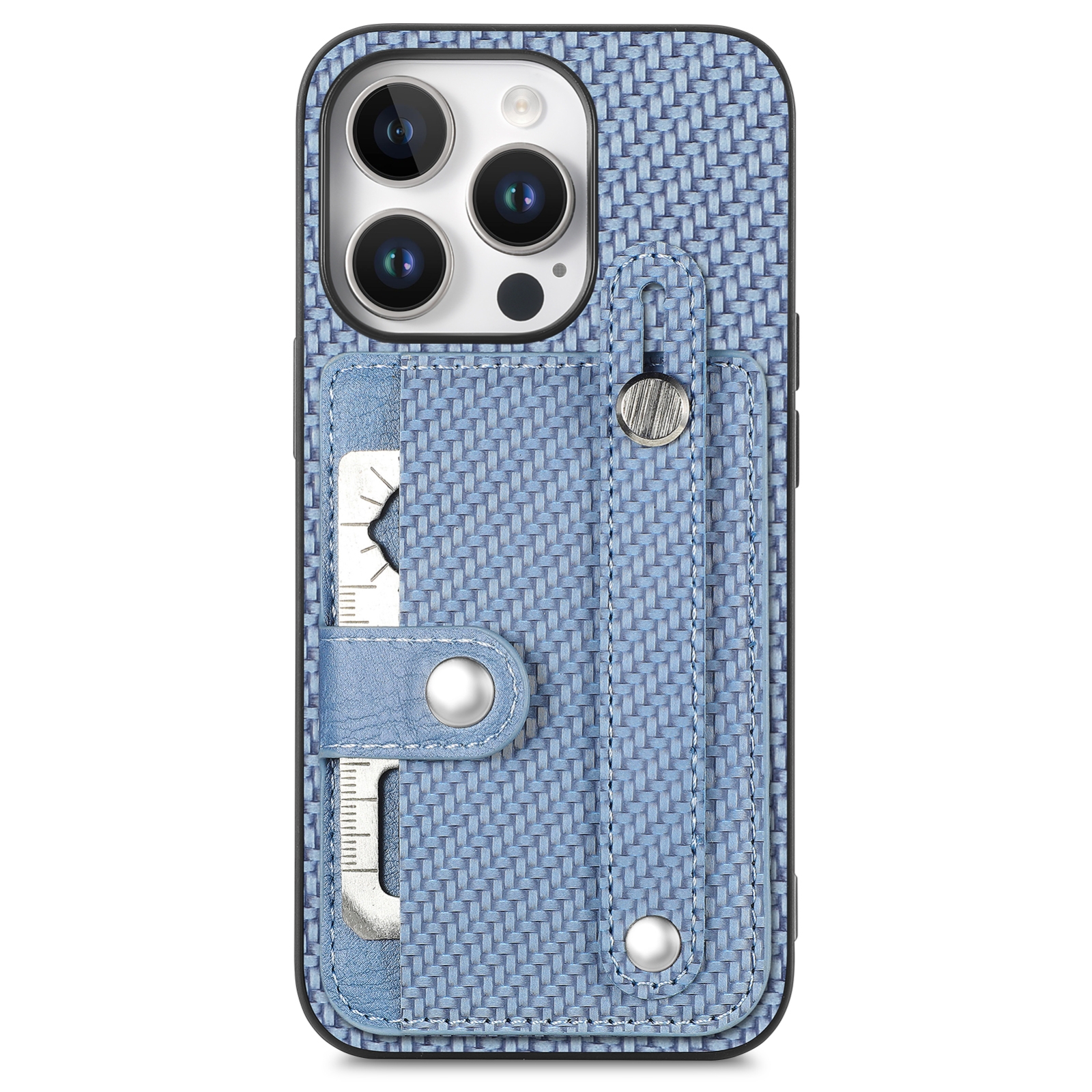For iPhone 16 Pro Wristband Kickstand Card Wallet Back Phone Case with Tool Knife(Blue) For iPhone 16 Pro Wristband Kickstand Card Wallet Back Phone Case with Tool Knife(Blue)