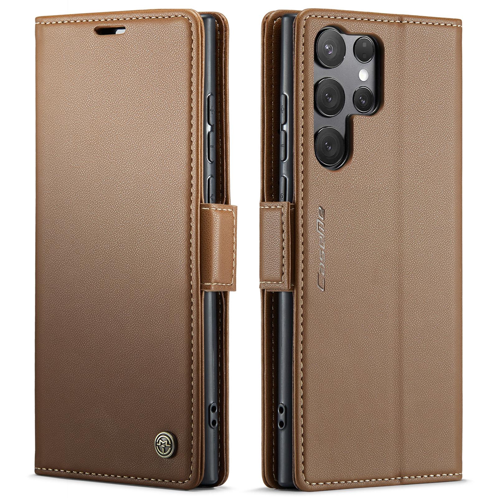 For Samsung Galaxy S25 Ultra 5G CaseMe 023 Butterfly Buckle Litchi Texture RFID Anti-theft Leather Phone Case(Brown) For Samsung Galaxy S25 Ultra 5G CaseMe 023 Butterfly Buckle Litchi Texture RFID Anti-theft Leather Phone Case(Brown)