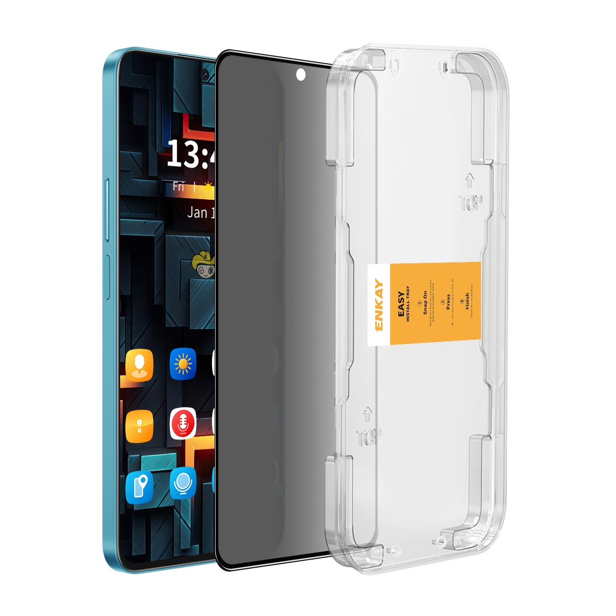 For Samsung Galaxy S24 FE 5G ENKAY Easy Install Anti-peeping Privacy Tempered Glass Film For Samsung Galaxy S24 FE 5G ENKAY Easy Install Anti-peeping Privacy Tempered Glass Film