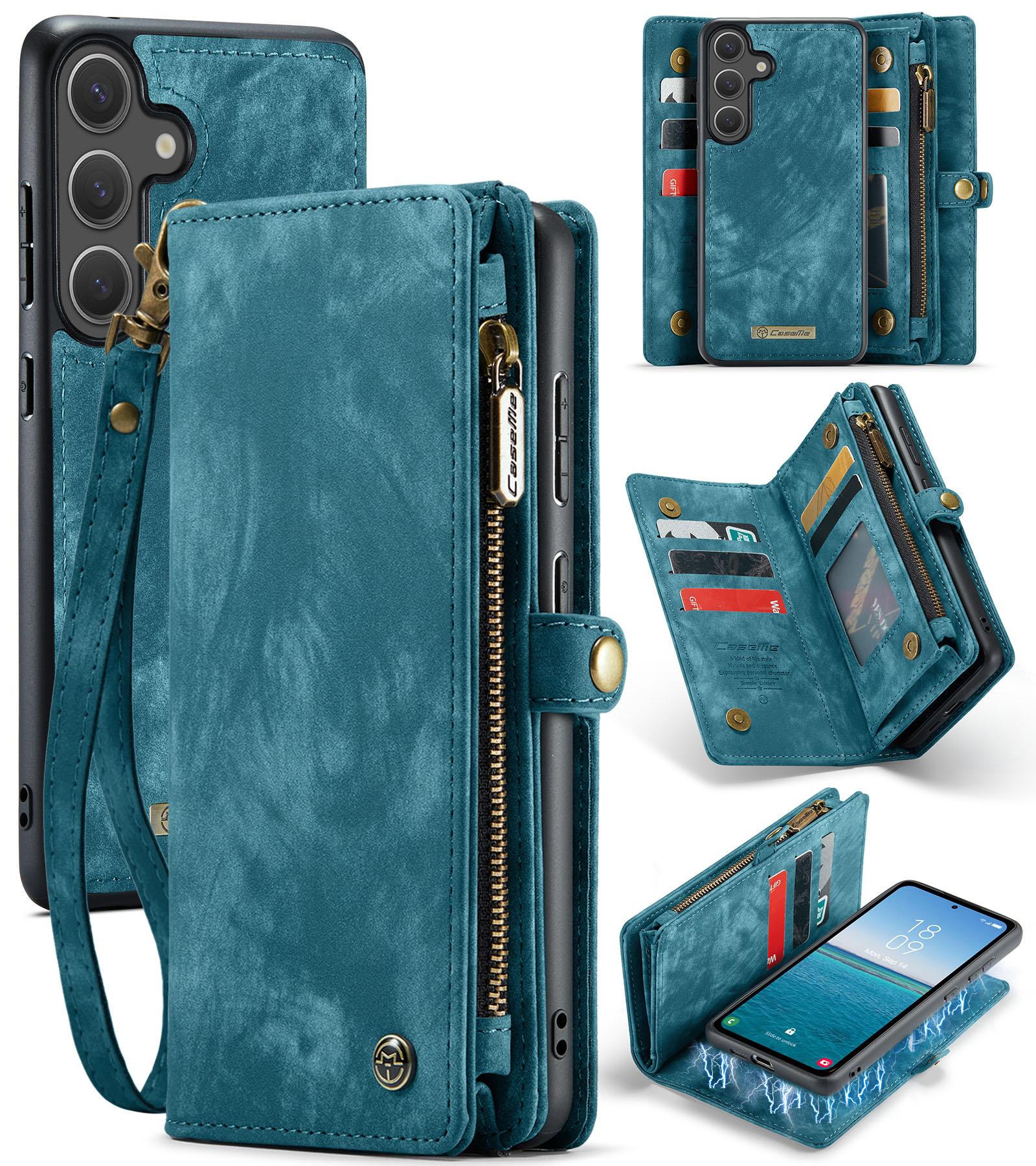 For Samsung Galaxy S25+ 5G CaseMe 008 Detachable Multifunctional Leather Phone Case(Blue) For Samsung Galaxy S25+ 5G CaseMe 008 Detachable Multifunctional Leather Phone Case(Blue)