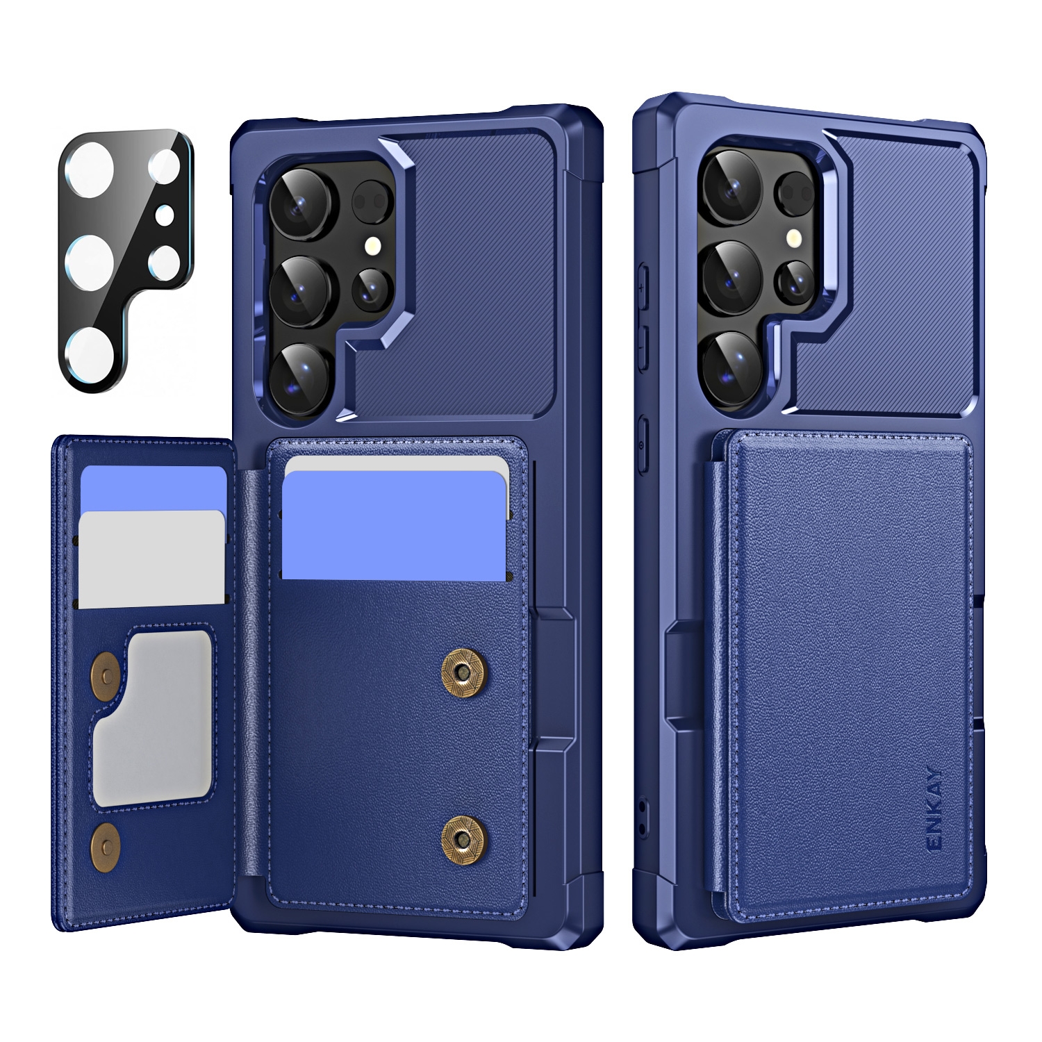 For Samsung Galaxy S24 Ultra 5G ENKAY Hat-Prince Card Slot Wallet TPU Back Leather Phone Case with Lens Film(Dark Blue) For Samsung Galaxy S24 Ultra 5G ENKAY Hat-Prince Card Slot Wallet TPU Back Leather Phone Case with Lens Film(Dark Blue)