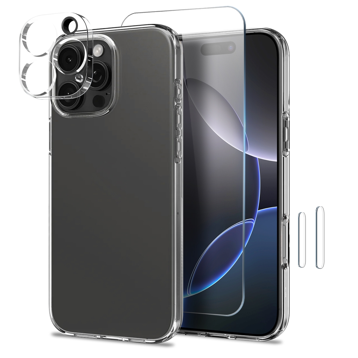 For iPhone 16 Pro Max NORTHJO 4 in 1 TPU Phone Case with Screen Film and Lens Film and Camera Control Button Cover(Clear) For iPhone 16 Pro Max NORTHJO 4 in 1 TPU Phone Case with Screen Film and Lens Film and Camera Control Button Cover(Clear)