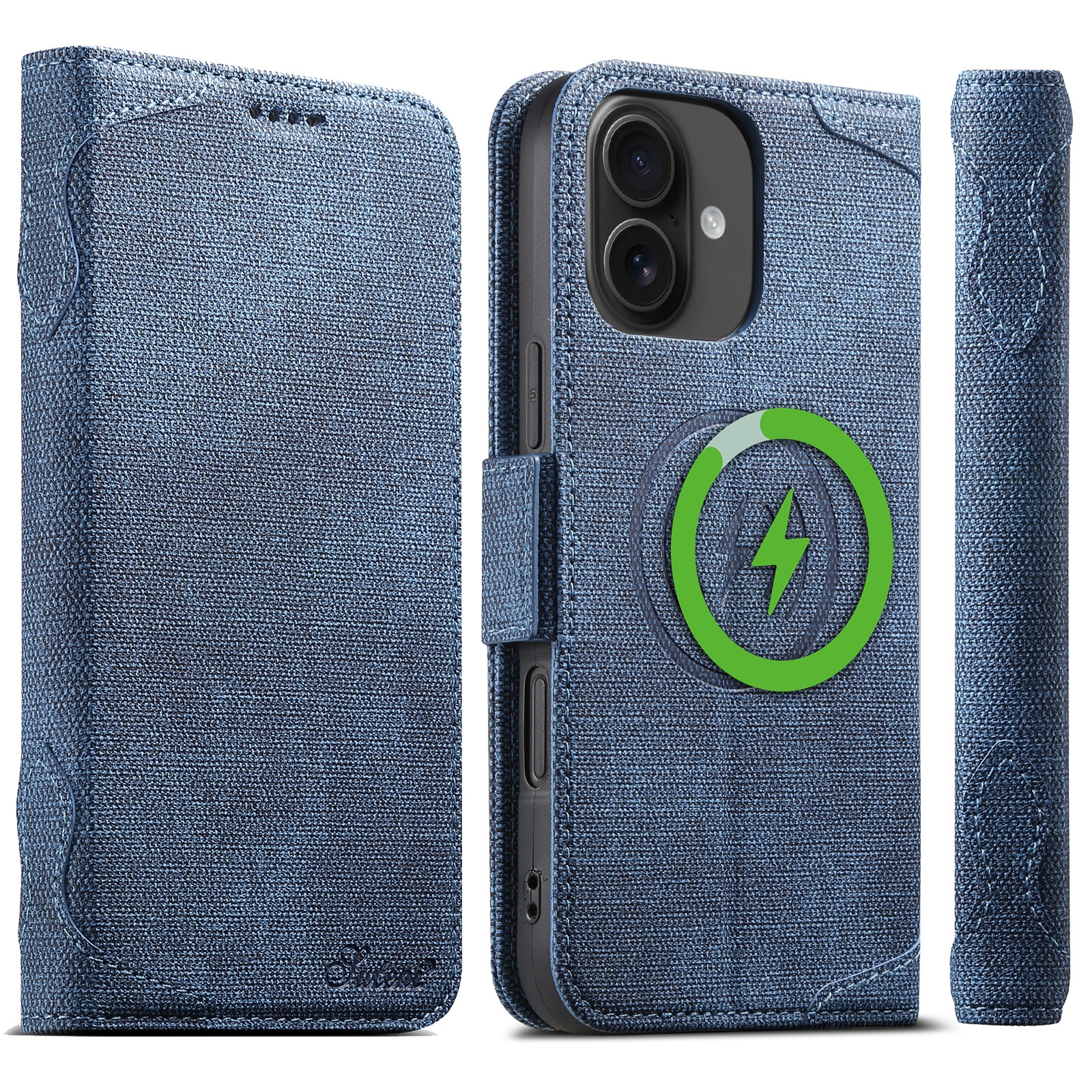 For iPhone 16 Suteni J07 Multi-functional Horizontal MagSafe Denim Leather Phone Case(Blue) For iPhone 16 Suteni J07 Multi-functional Horizontal MagSafe Denim Leather Phone Case(Blue)